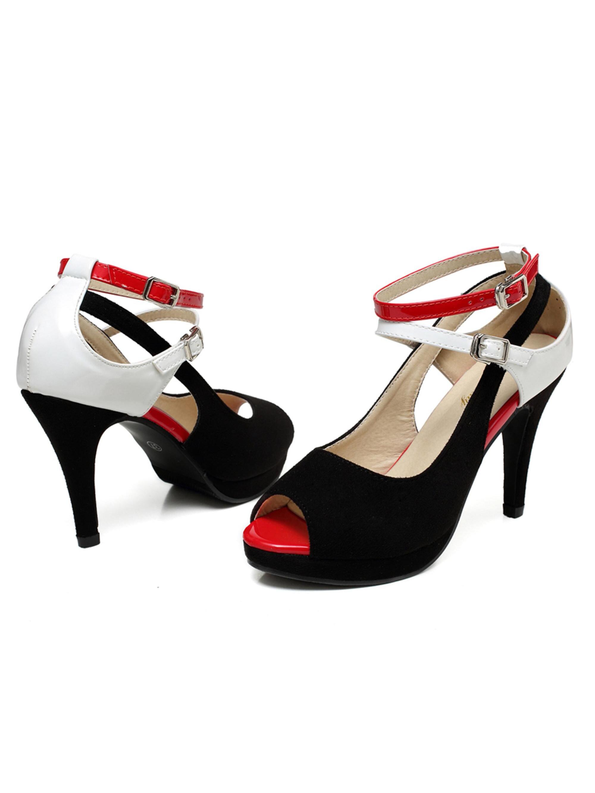 In Red and White Women Shoes