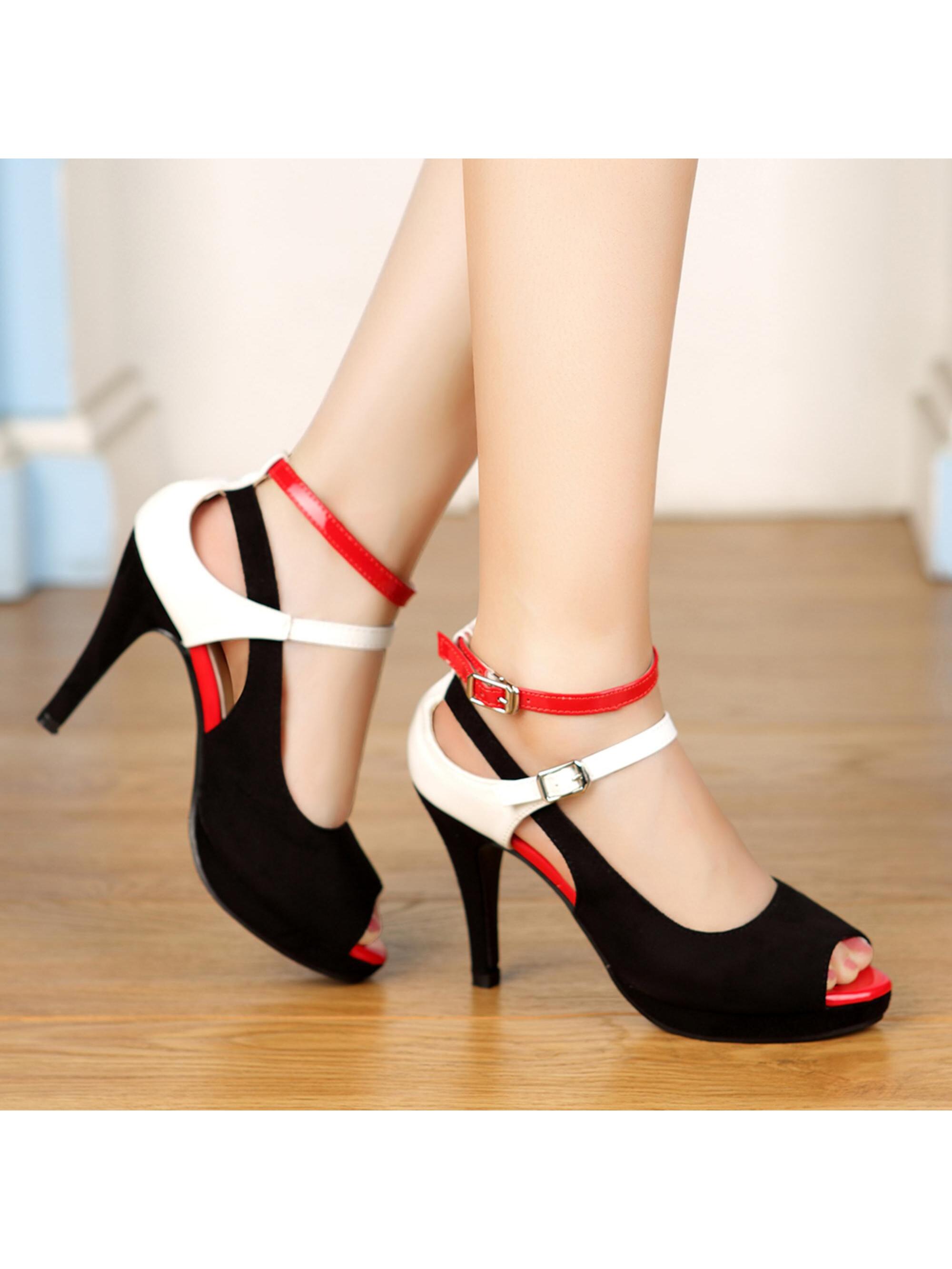 In Red and White Women Shoes