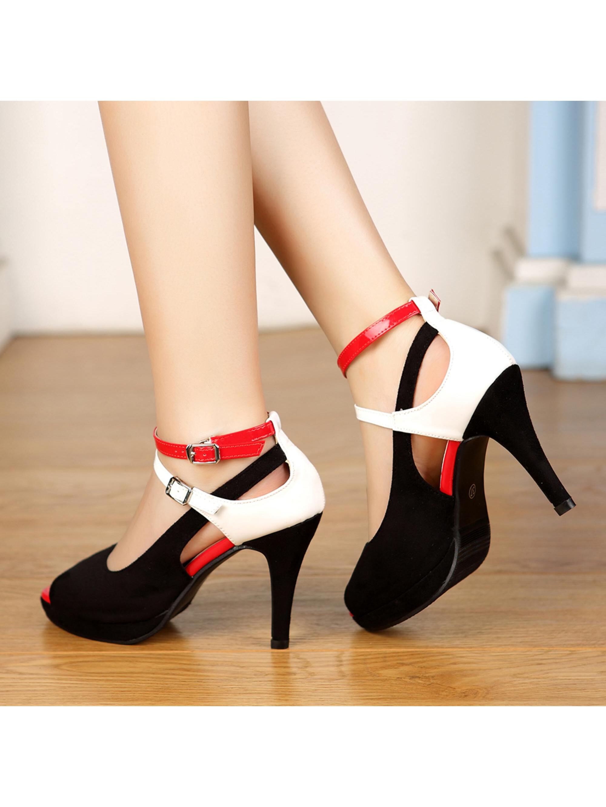 In Red and White Women Shoes