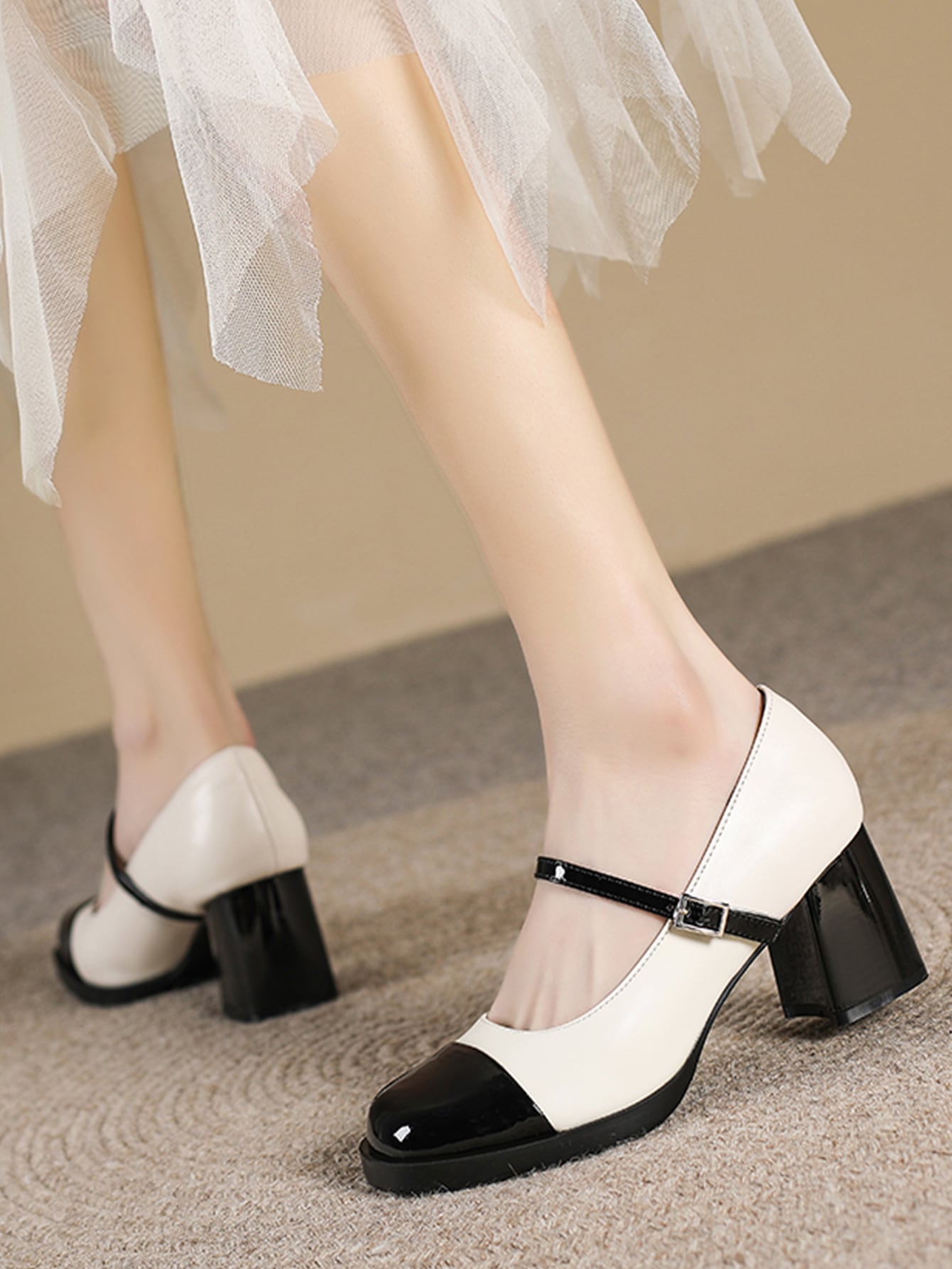 In Black and White Women Pumps