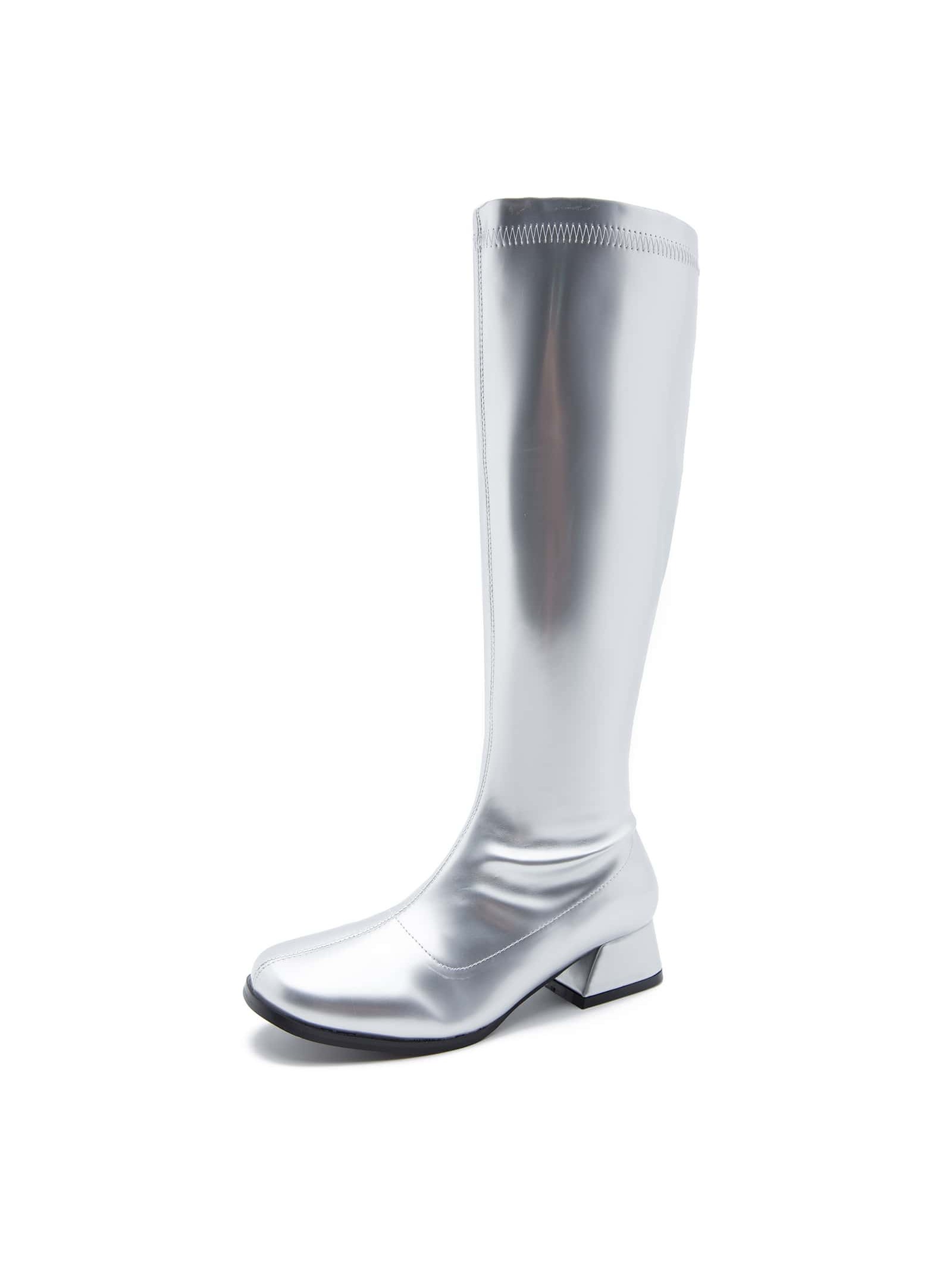 In Silver Women Knee-High Boots