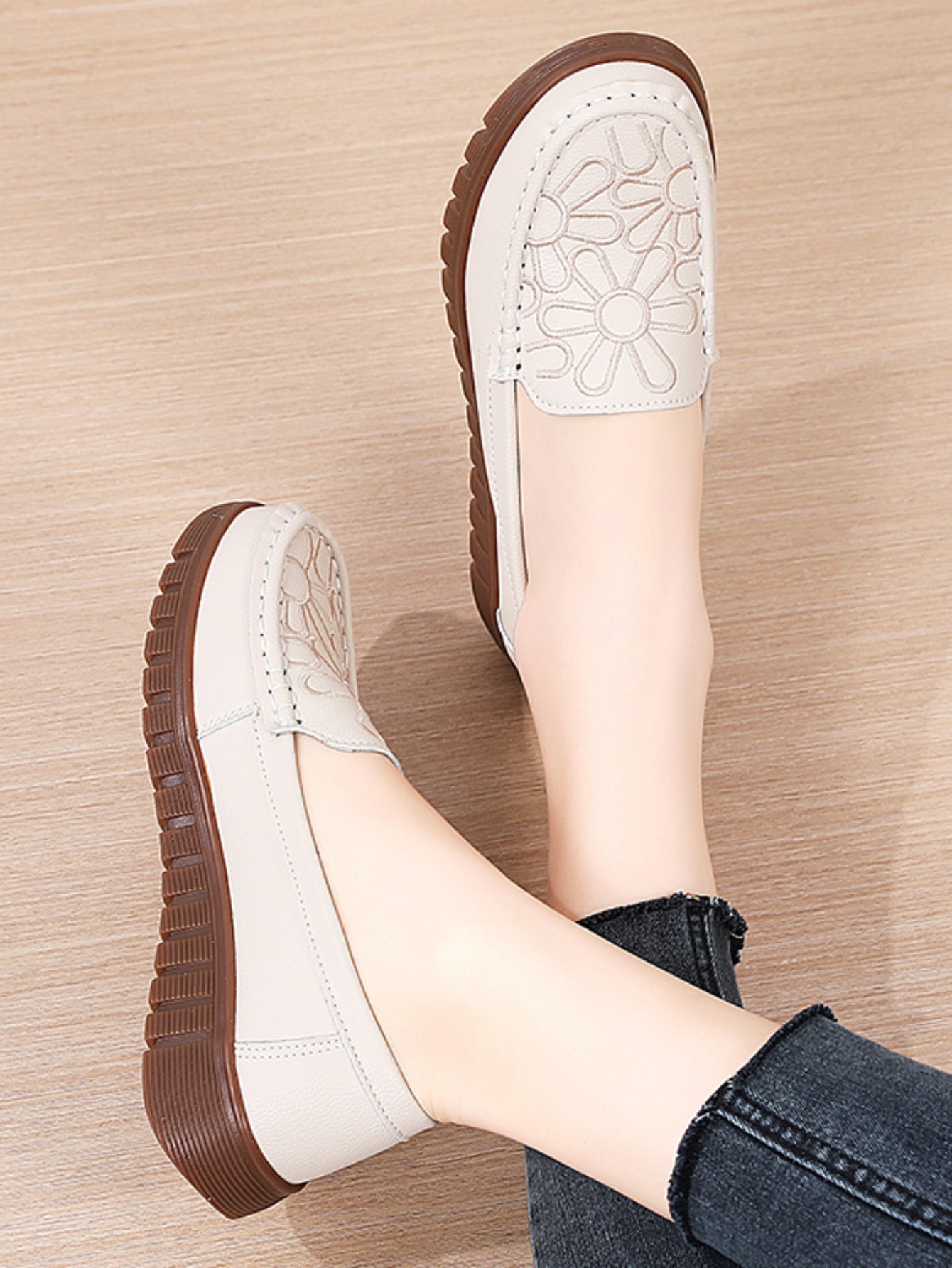 In Beige Women Flats