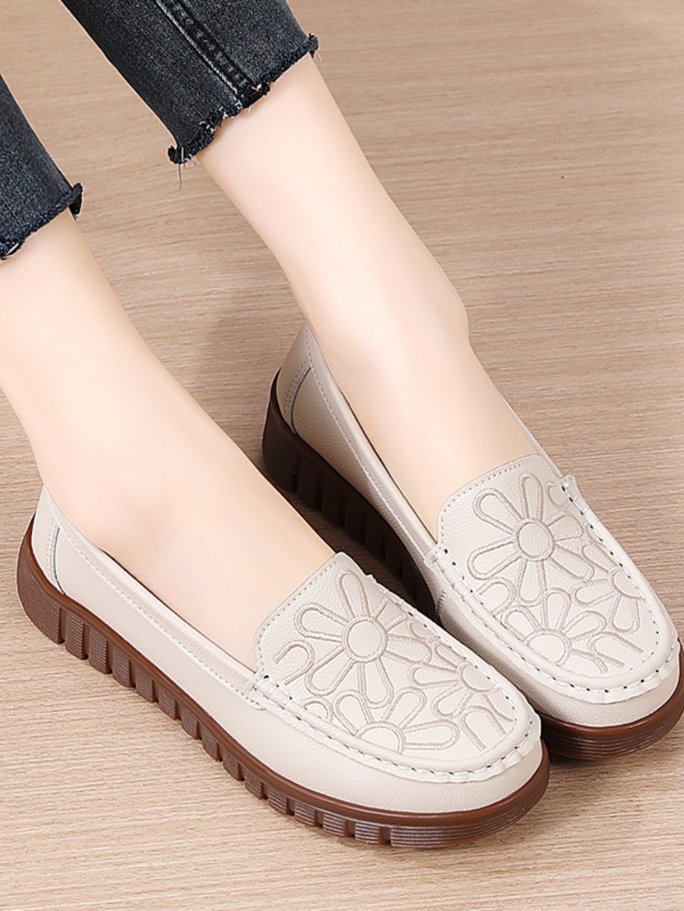 In Beige Women Flats