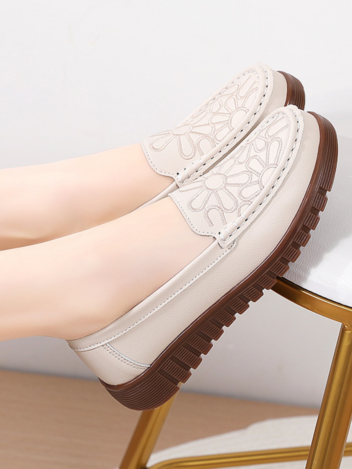 In Beige Women Flats