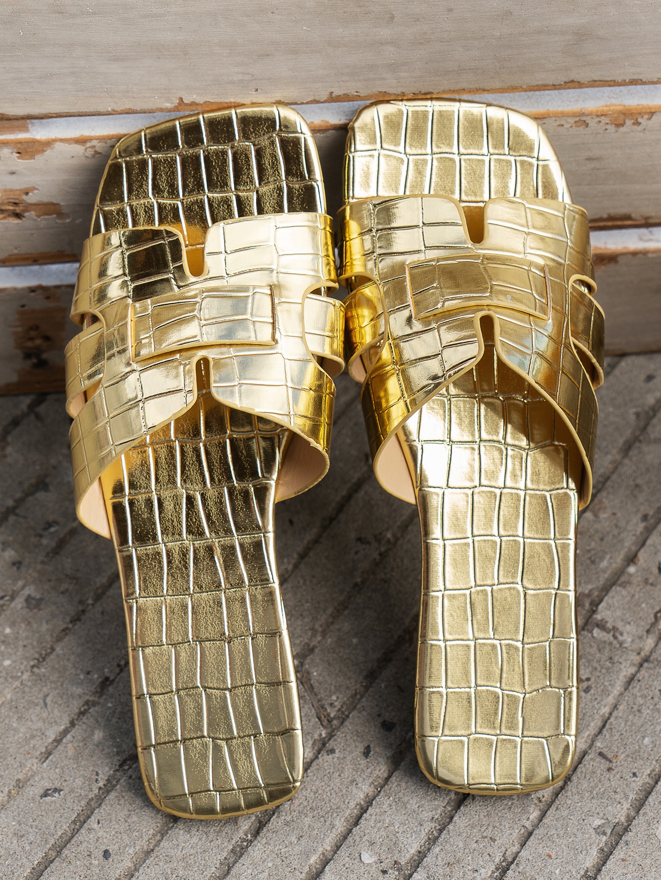 In Gold Women Slippers