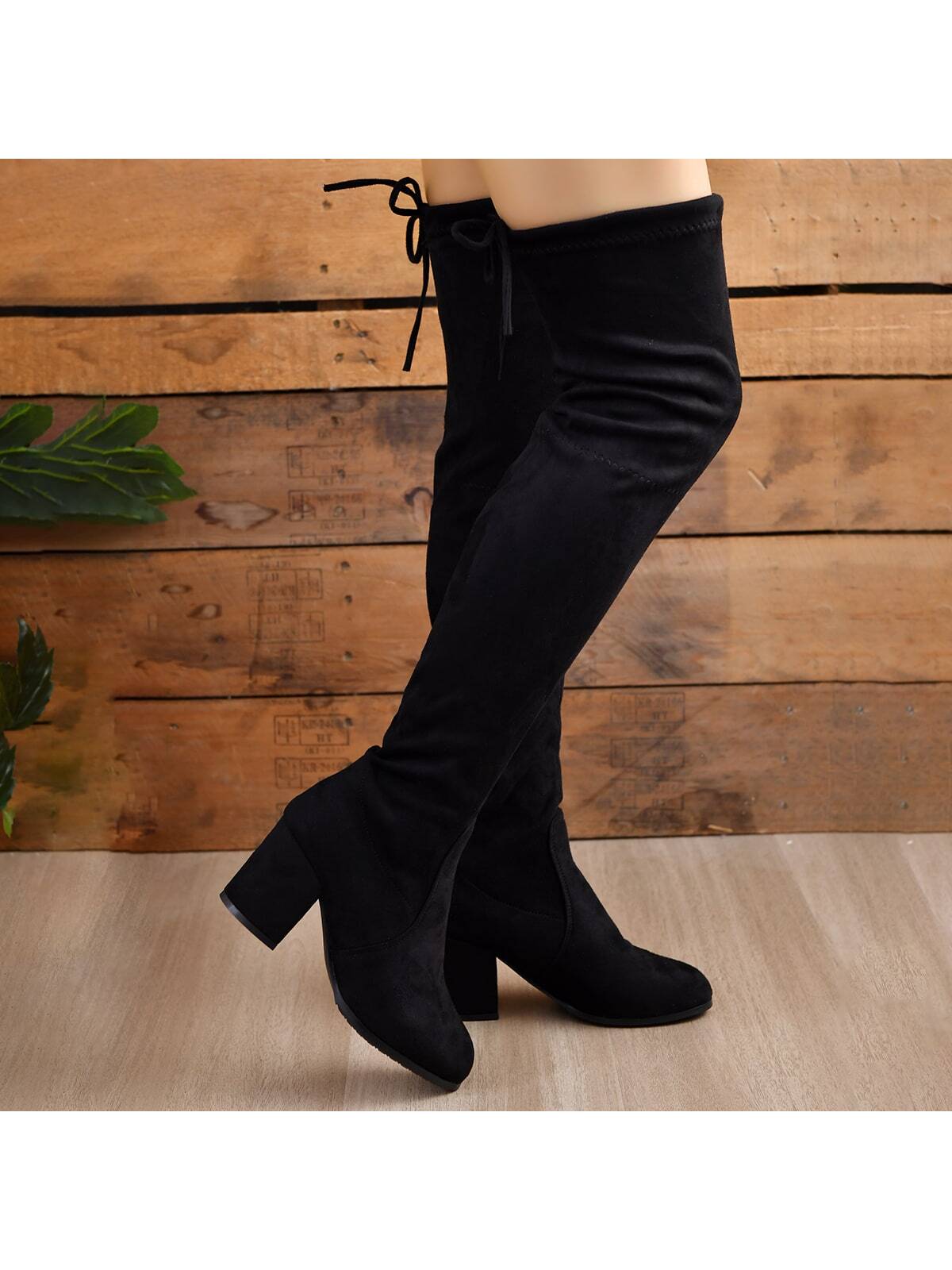 In Black Women Over-the-Knee Boots