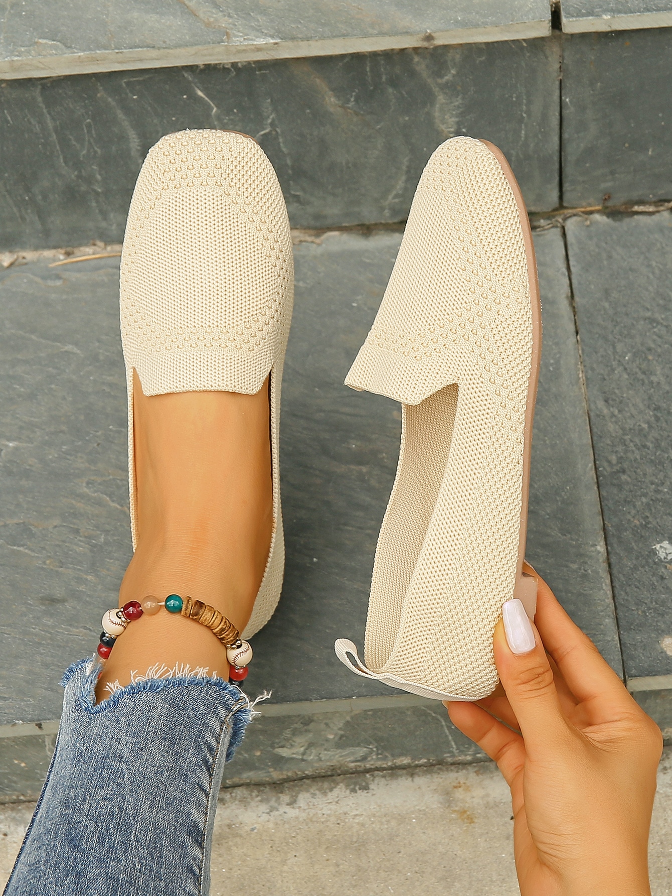 In Beige Women Flats