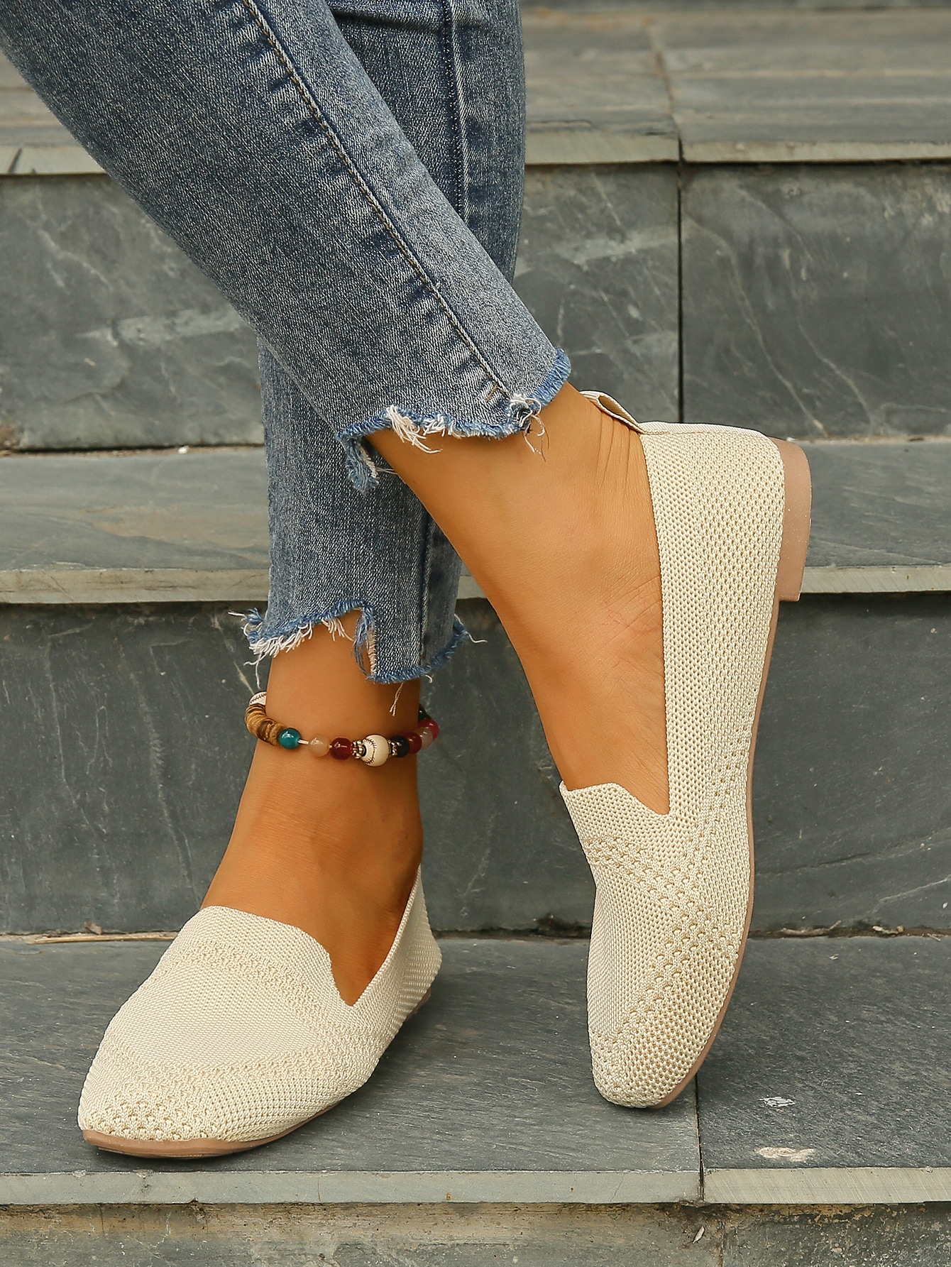 In Beige Women Flats