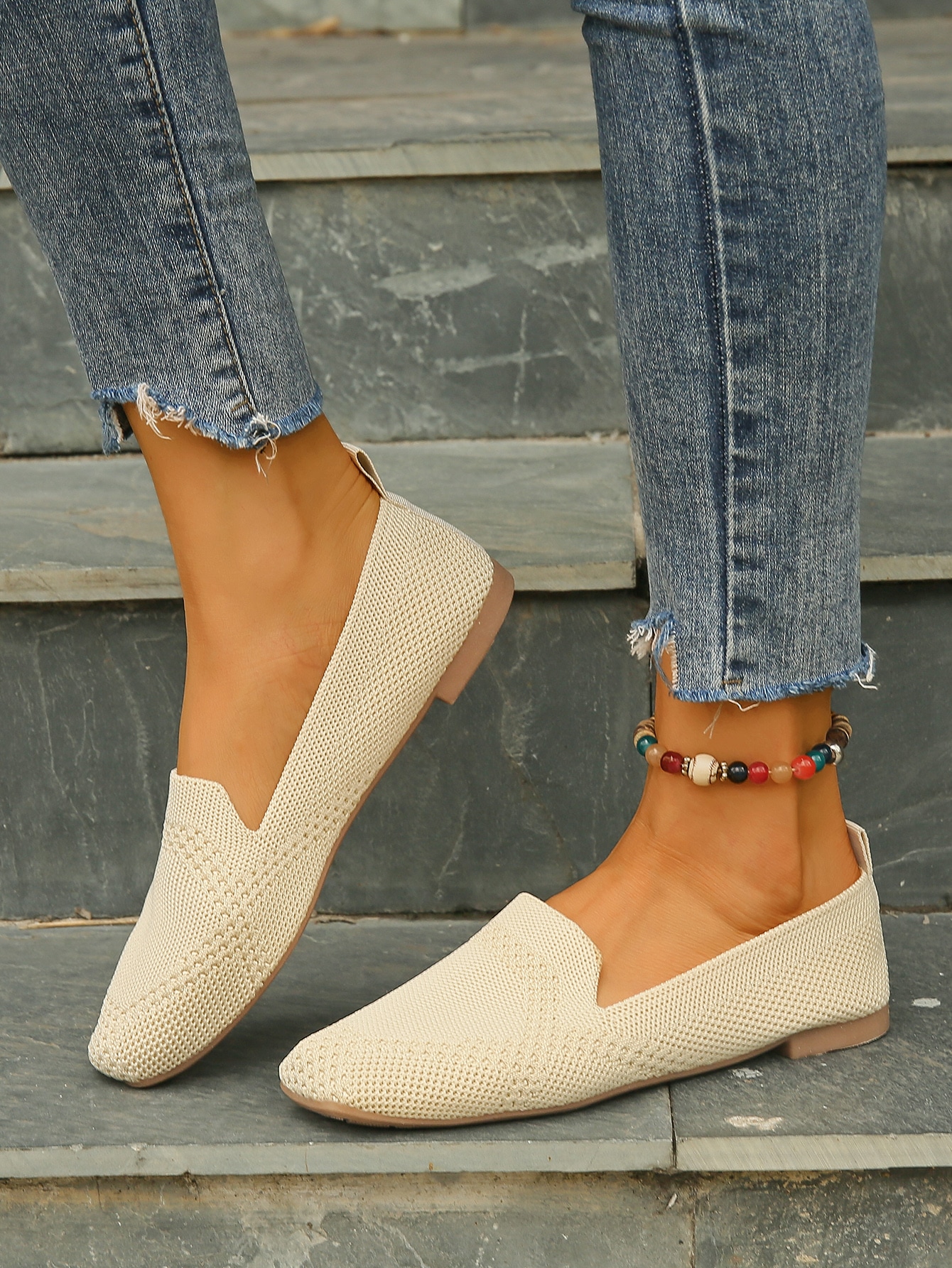 In Beige Women Flats