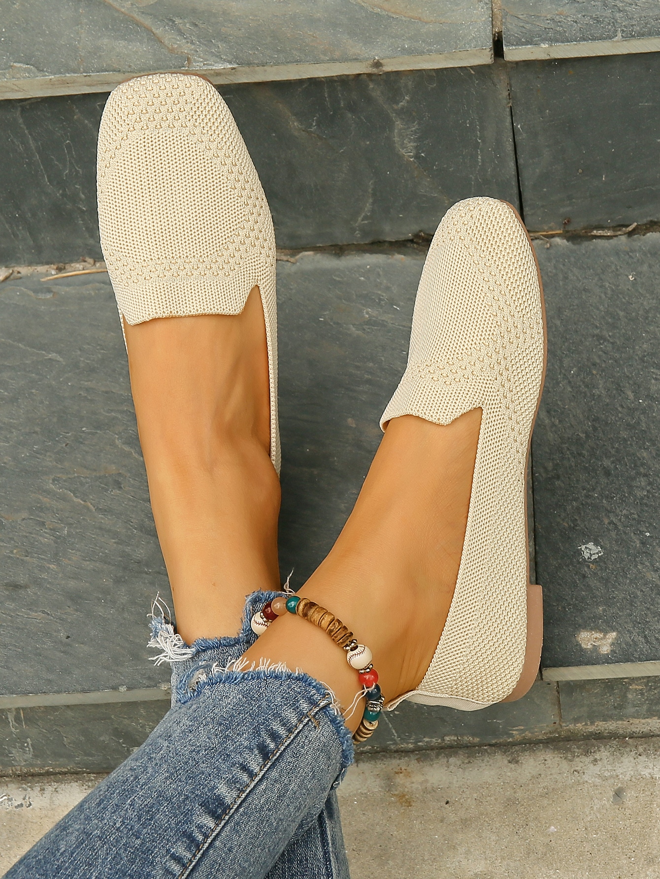 In Beige Women Flats