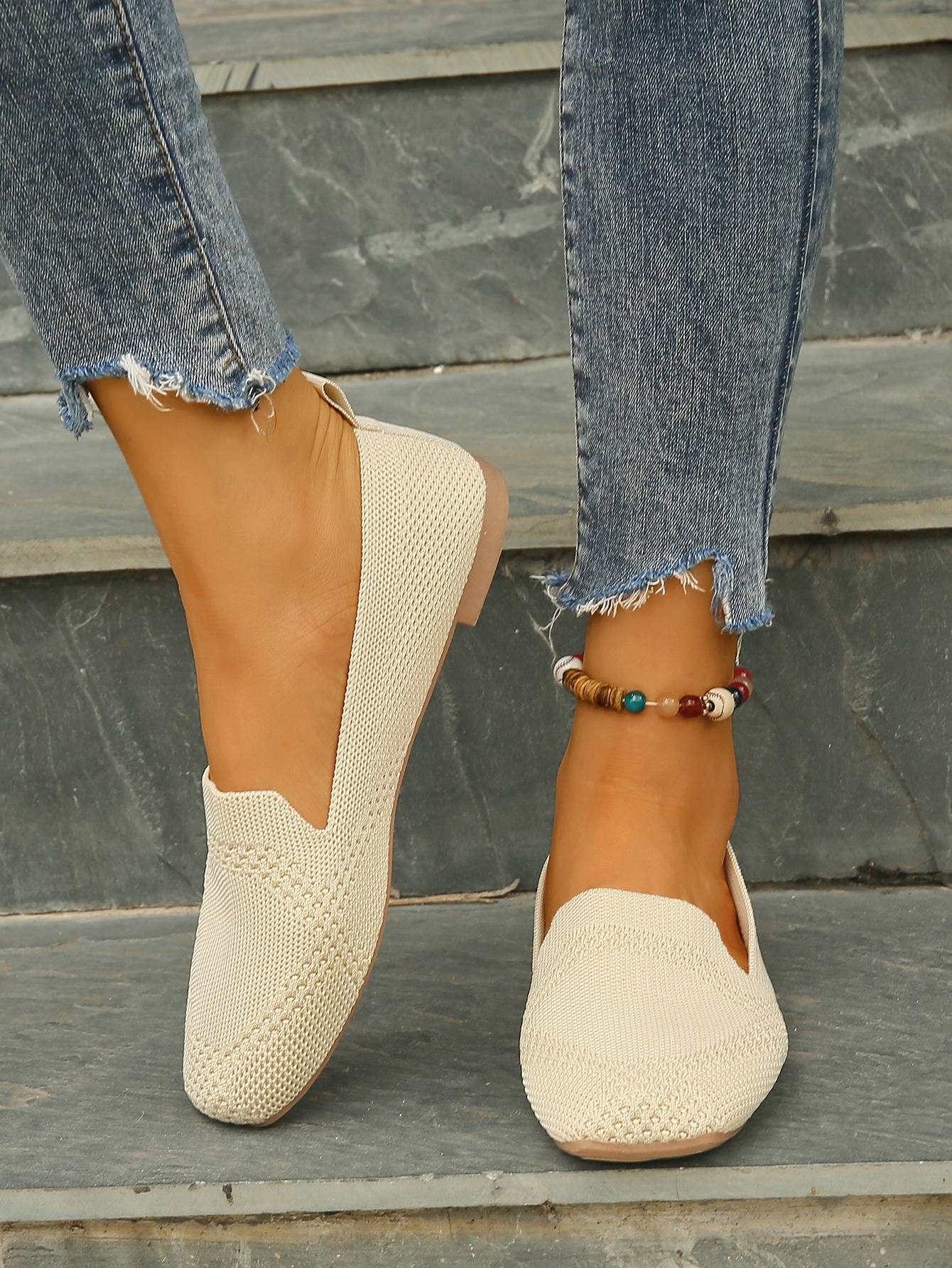 In Beige Women Flats