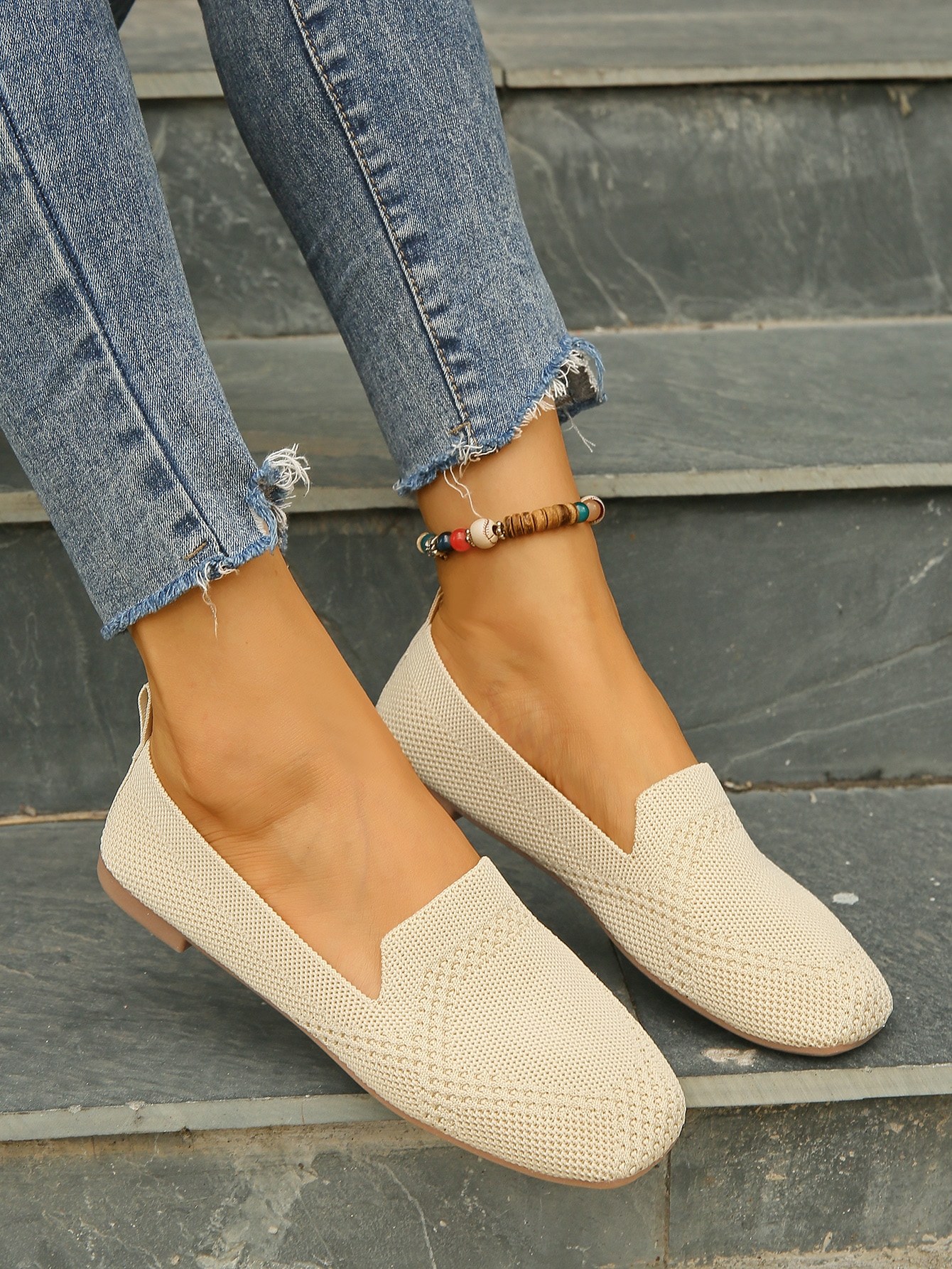 In Beige Women Flats