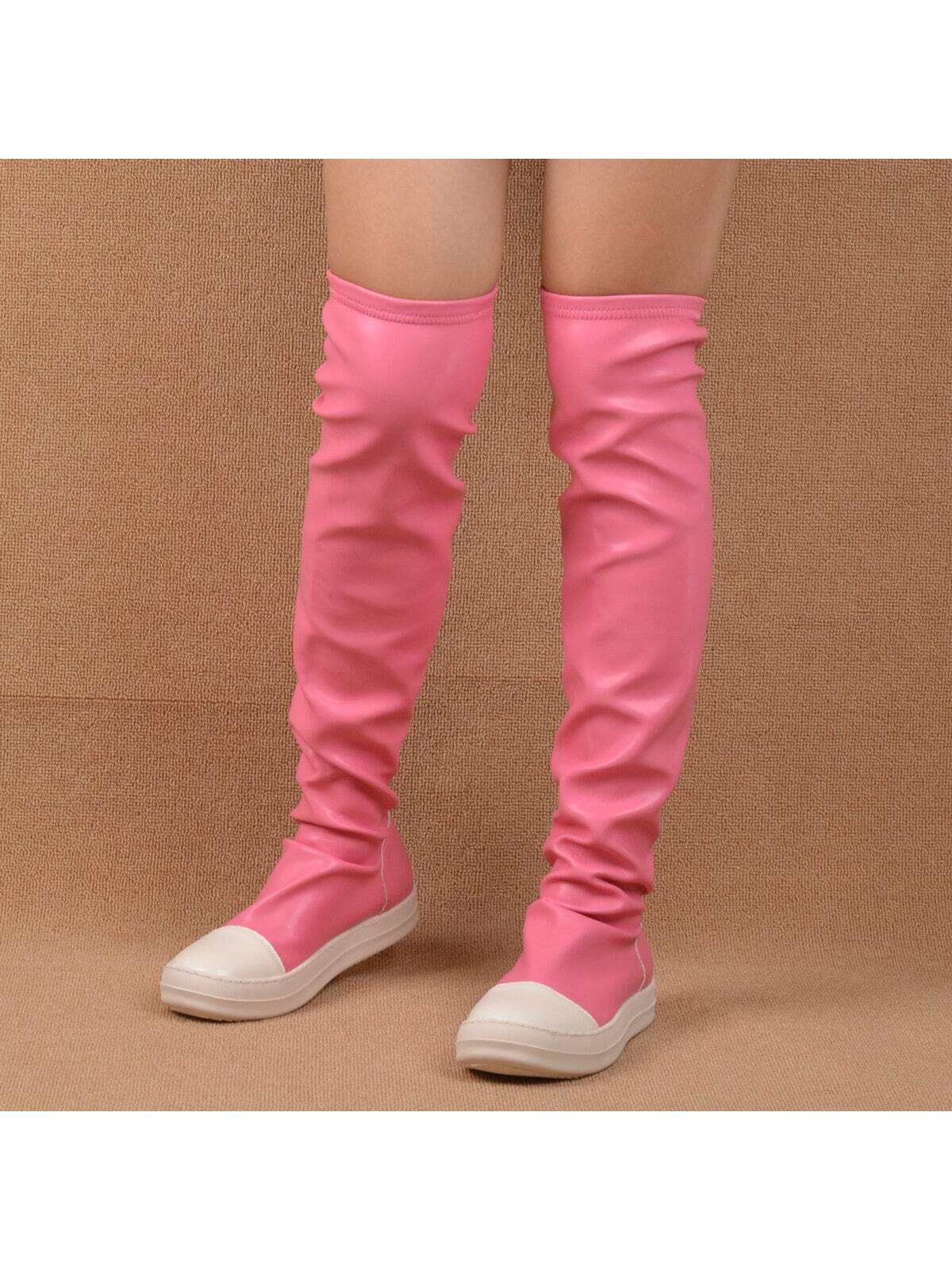 In Pink Women Knee-High Boots