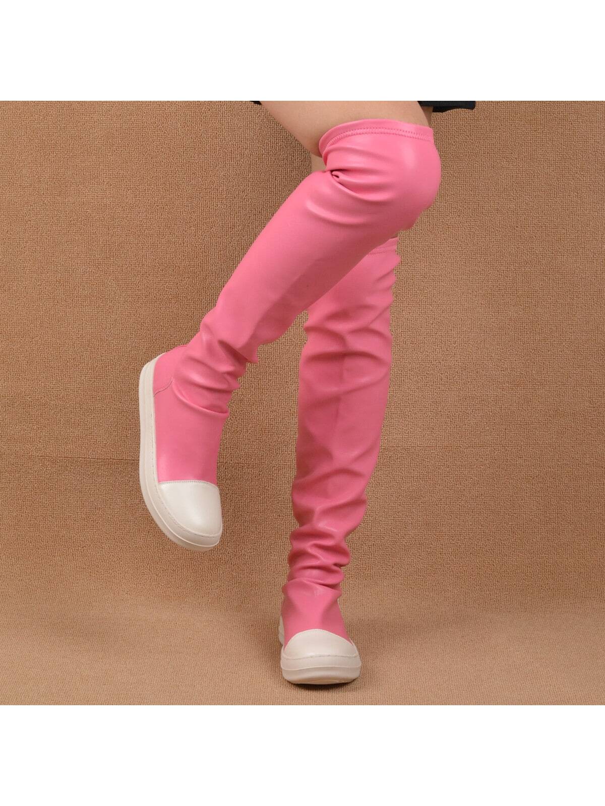 In Pink Women Knee-High Boots