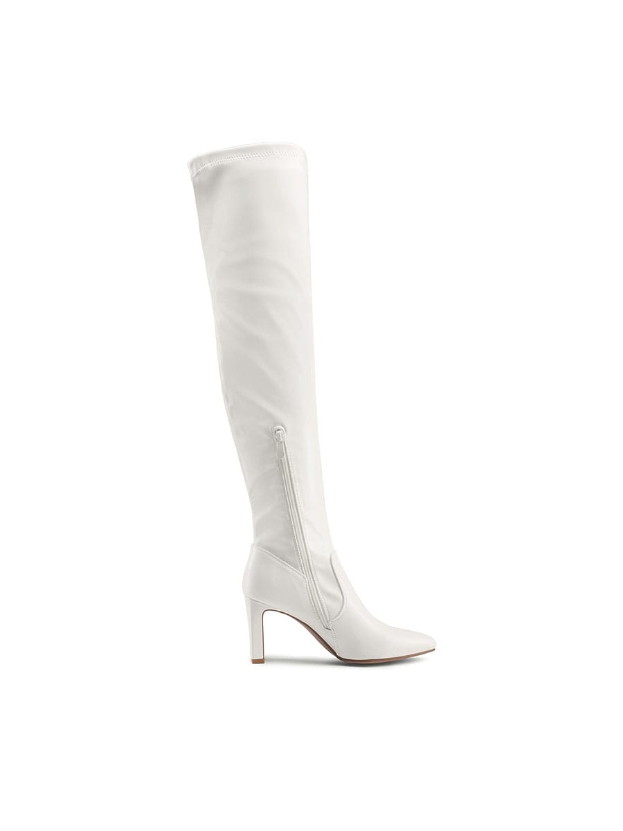 In White Women Over-the-Knee Boots