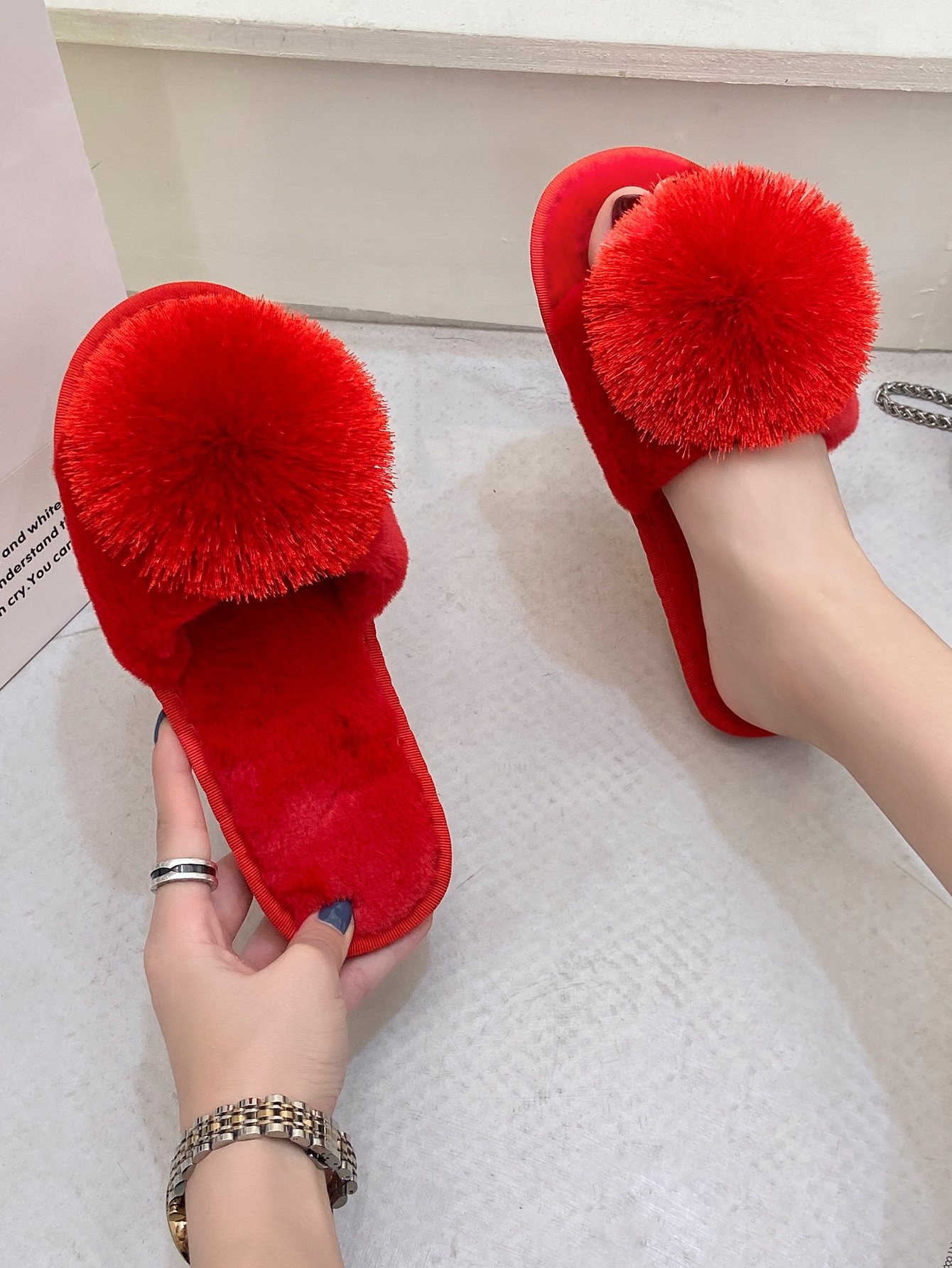 In Red Women Home Slippers