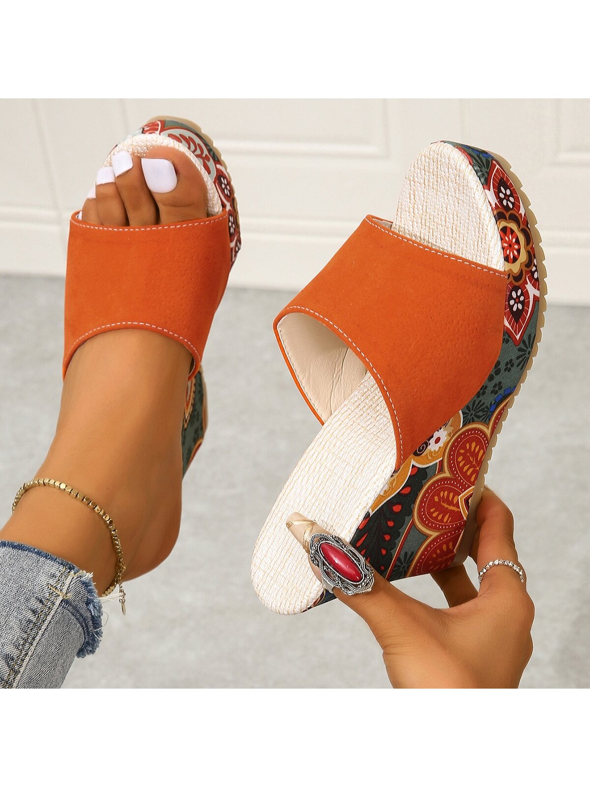 In Orange Women Platforms & Wedge Sandals