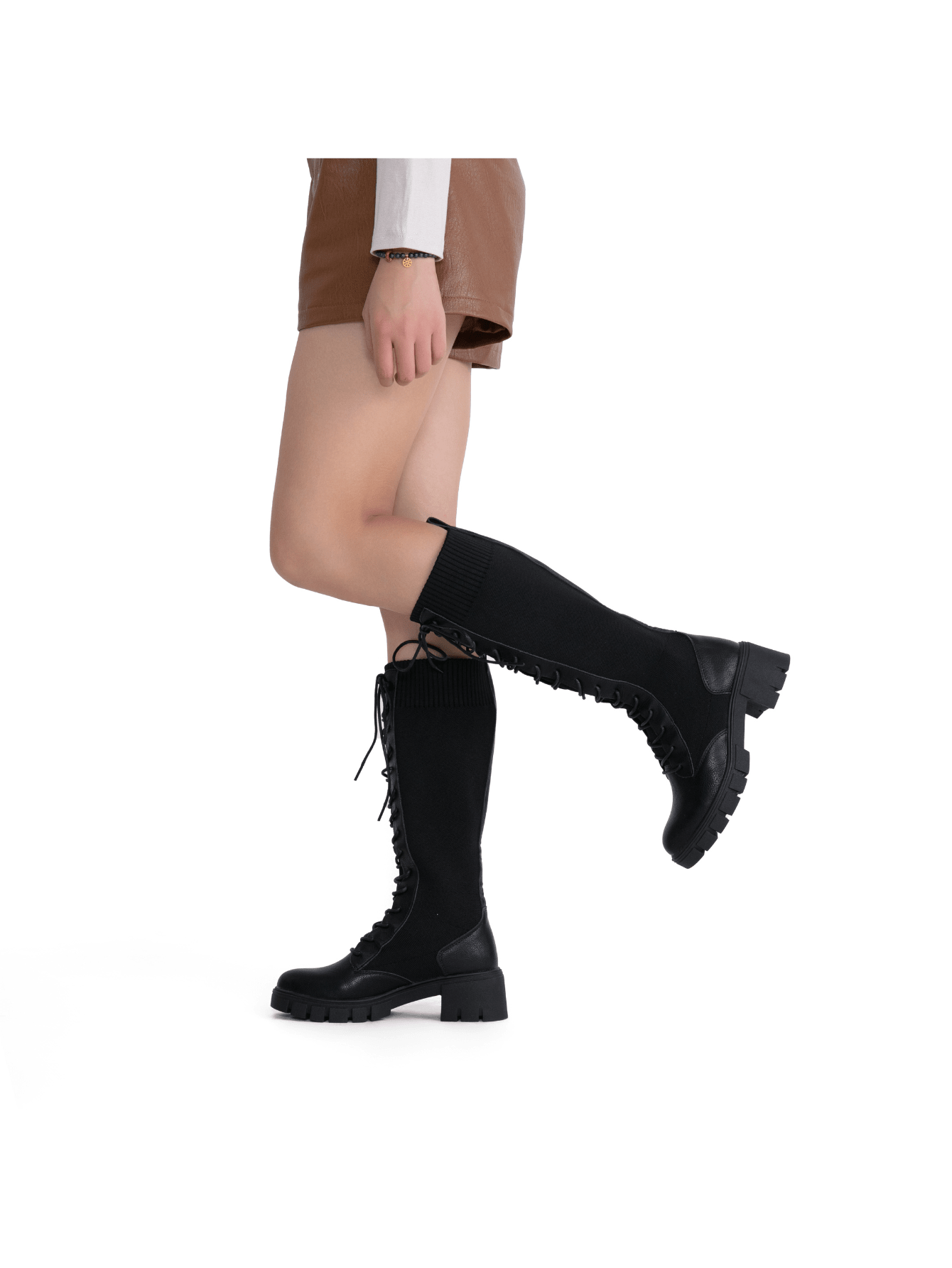 In Black Women Knee-High Boots