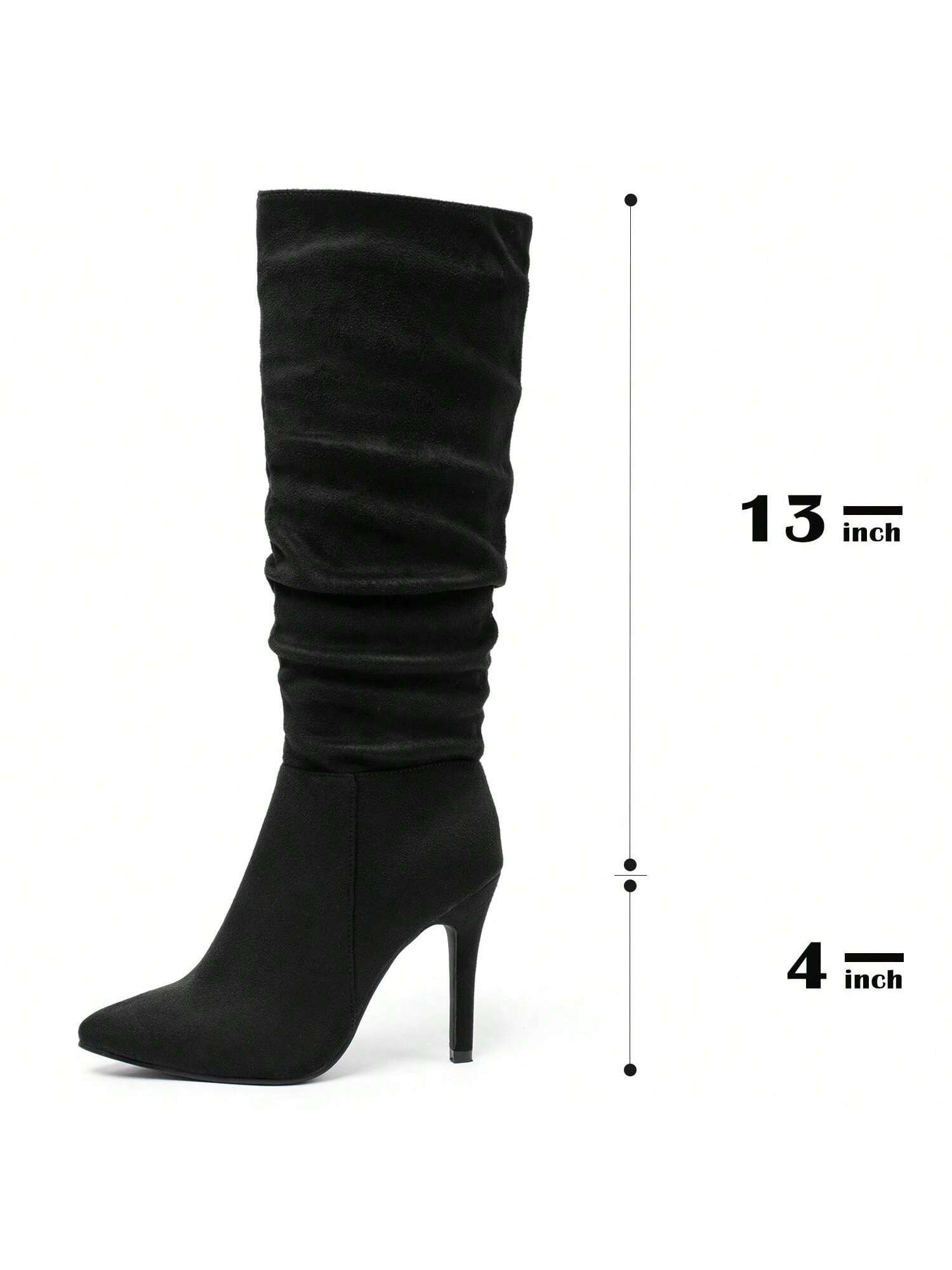 In Black Women Knee-High Boots