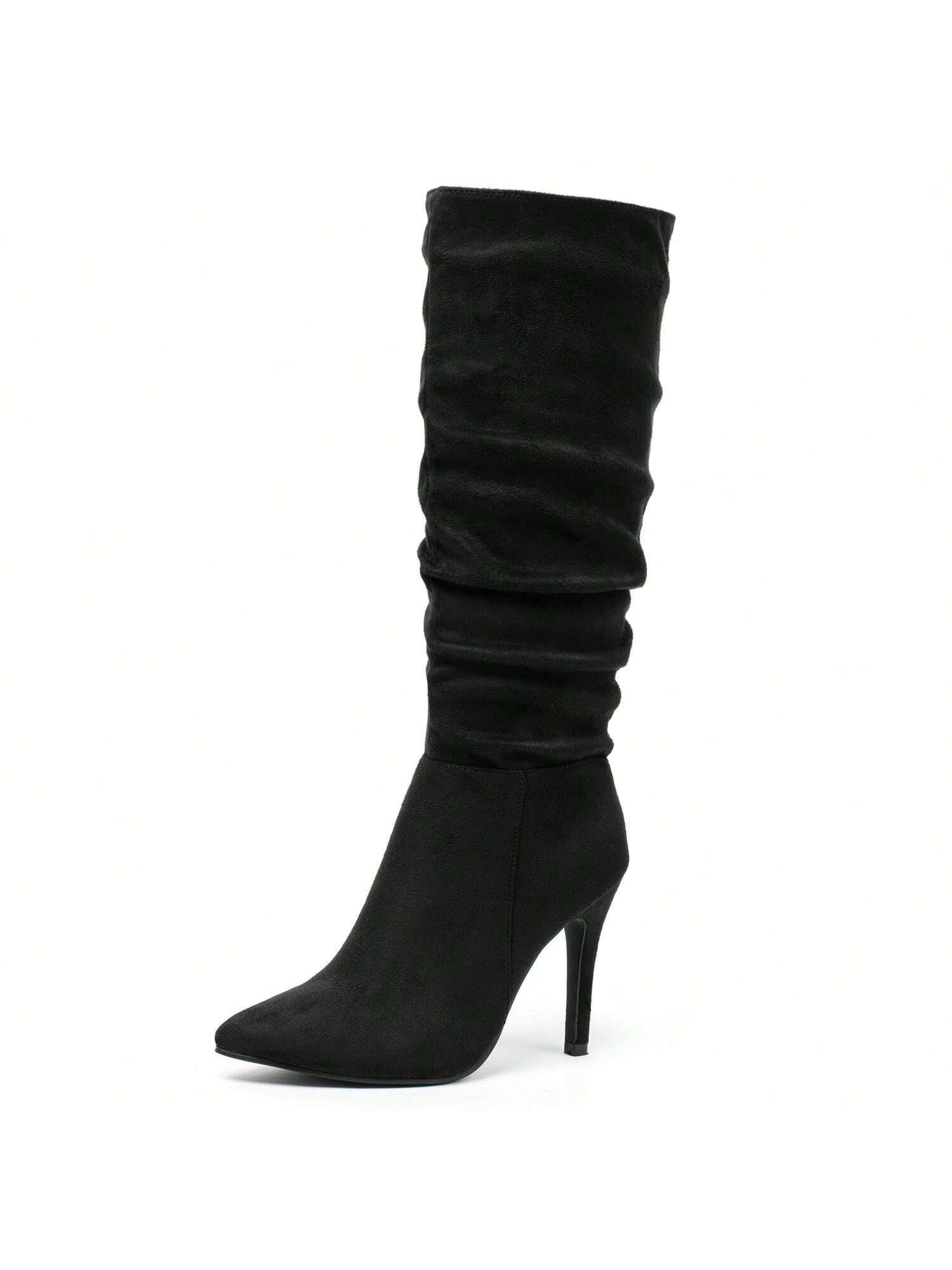 In Black Women Knee-High Boots