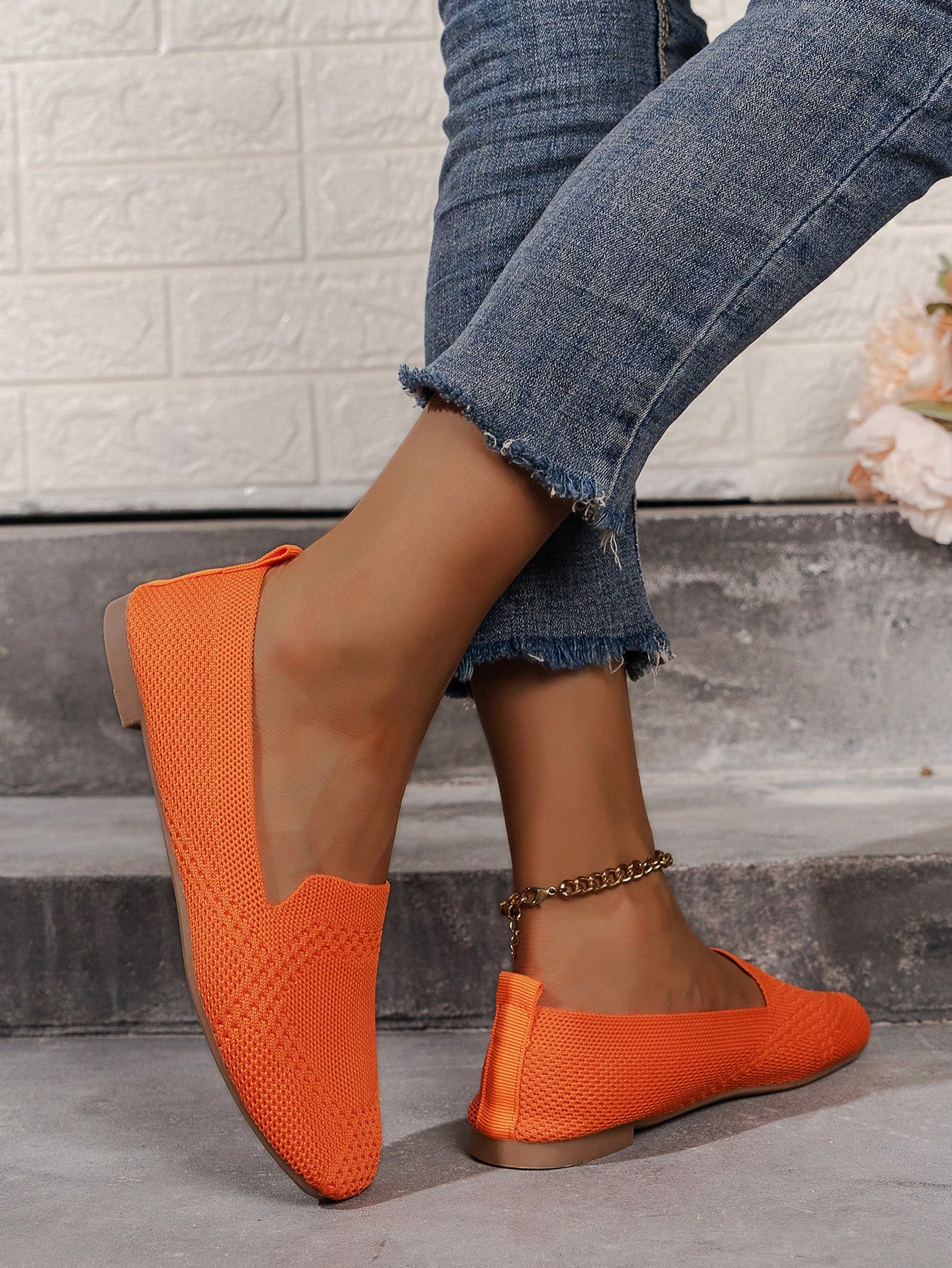 In Orange Women Flats