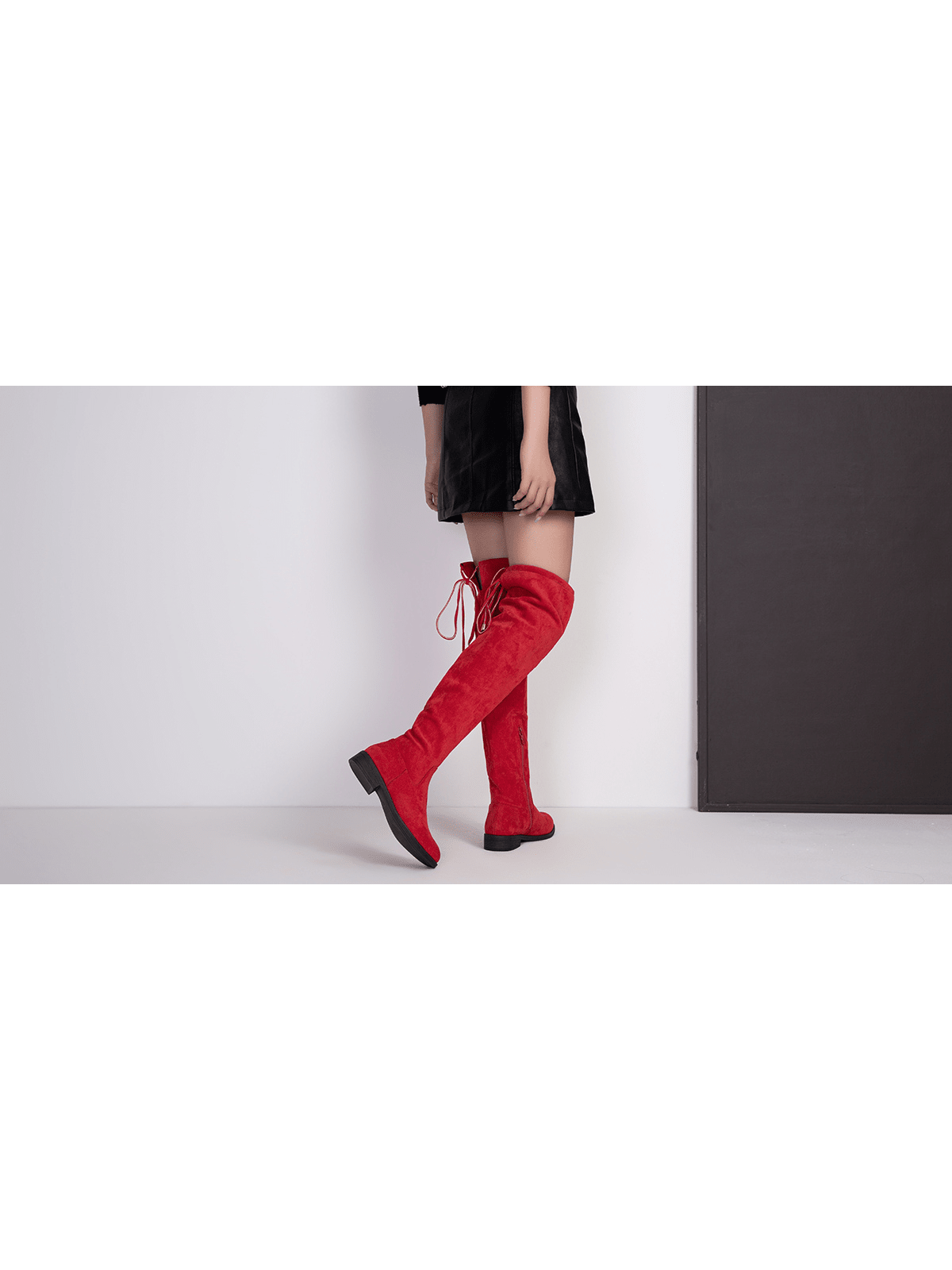 In Red Women Over-the-Knee Boots