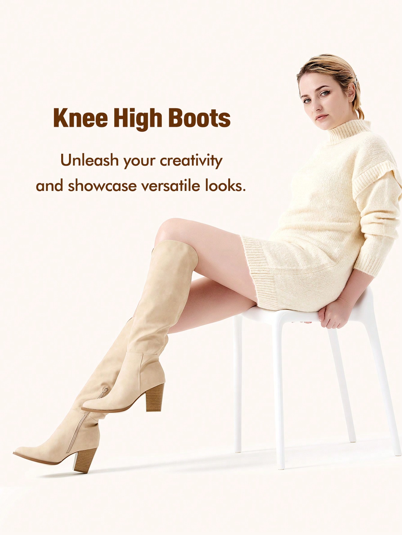 In Beige Women Fashion Boots