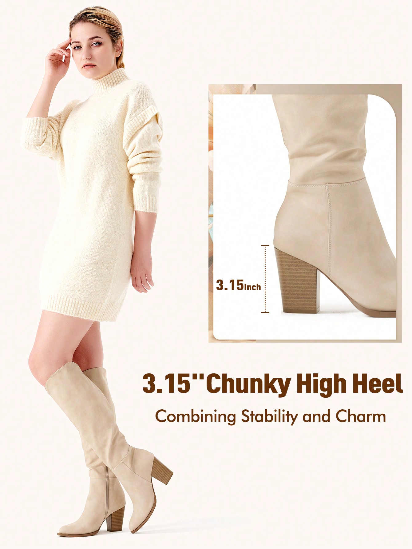 In Beige Women Fashion Boots