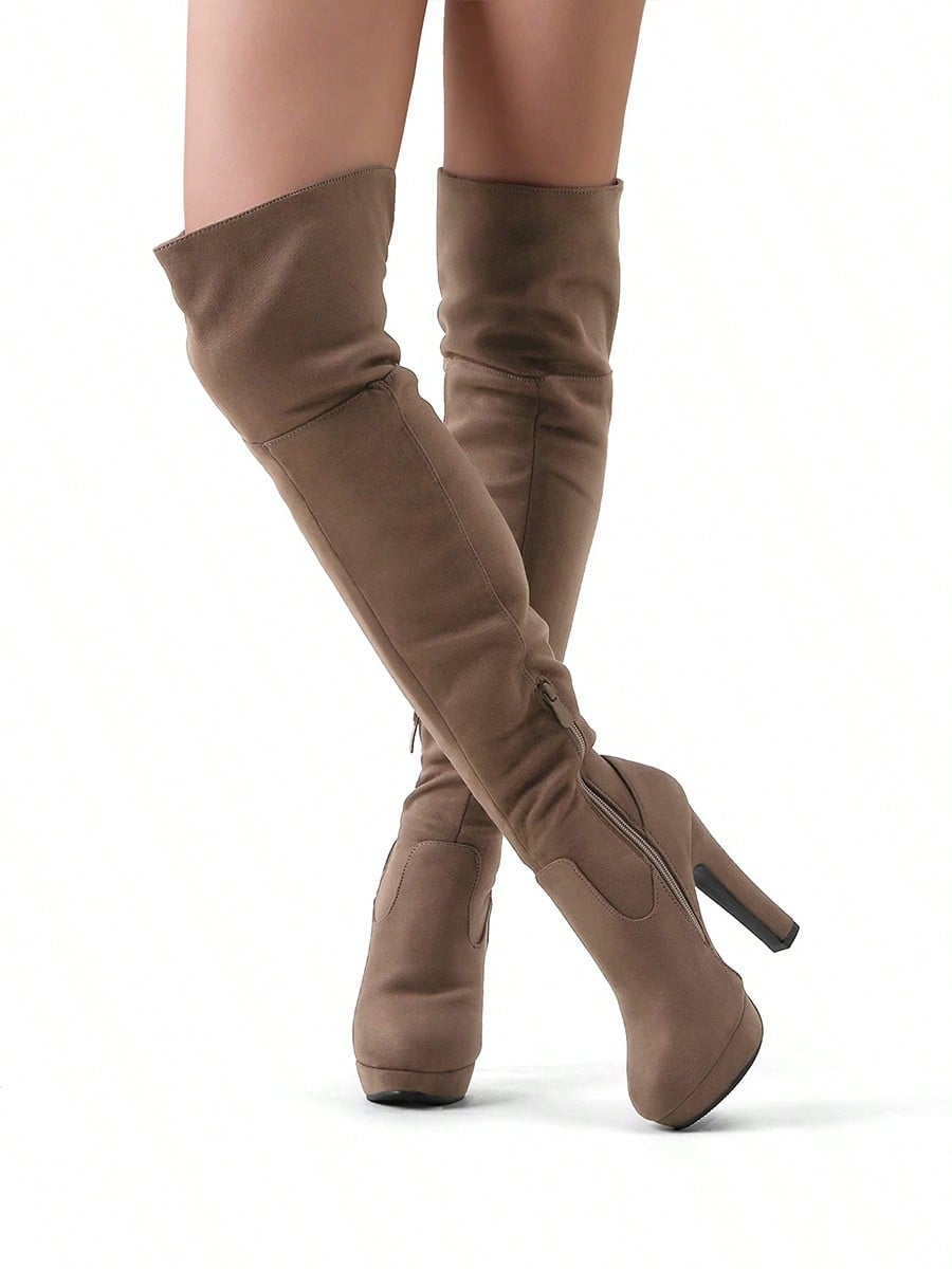 In Khaki Women Fashion Boots