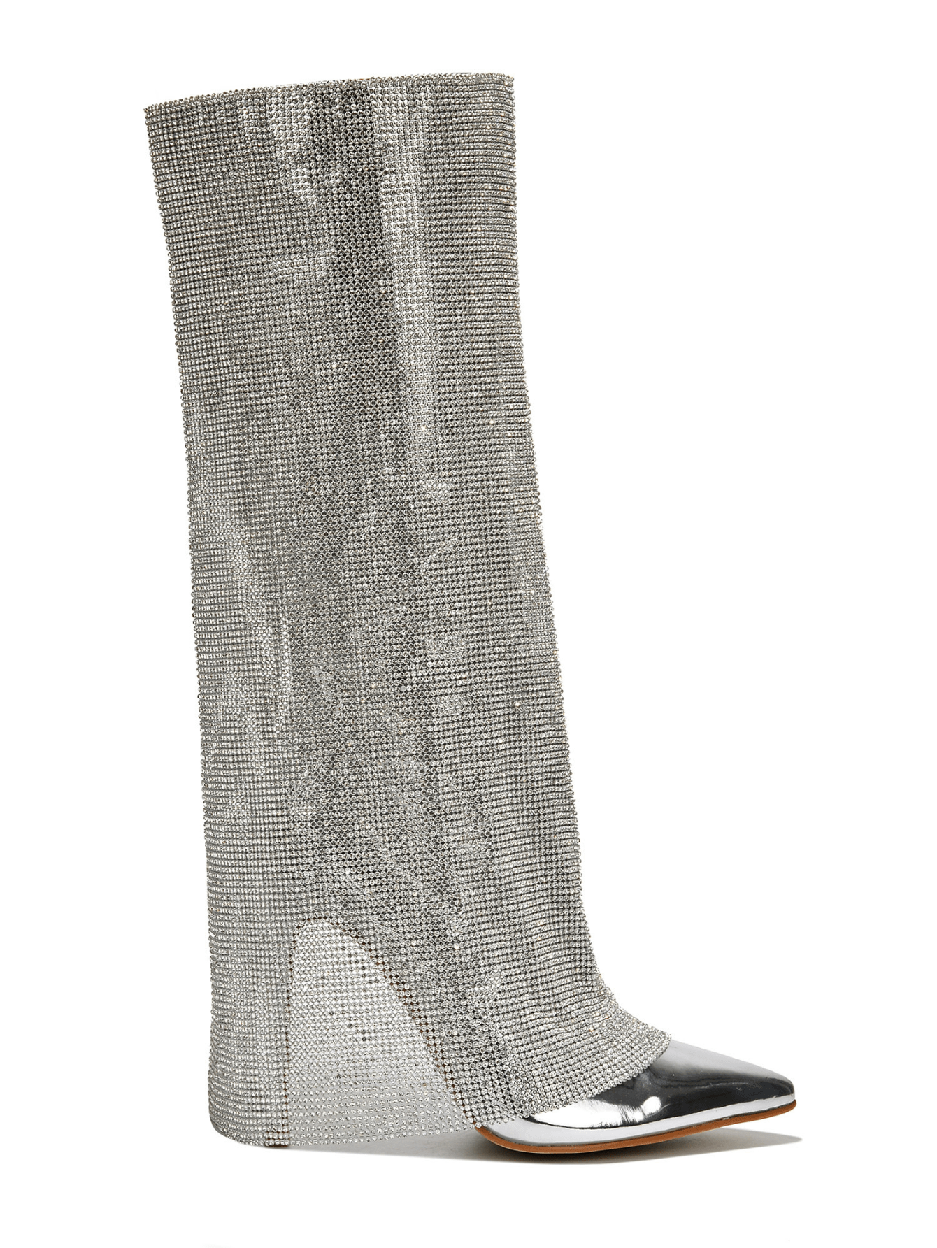 In Silver Women Knee-High Boots