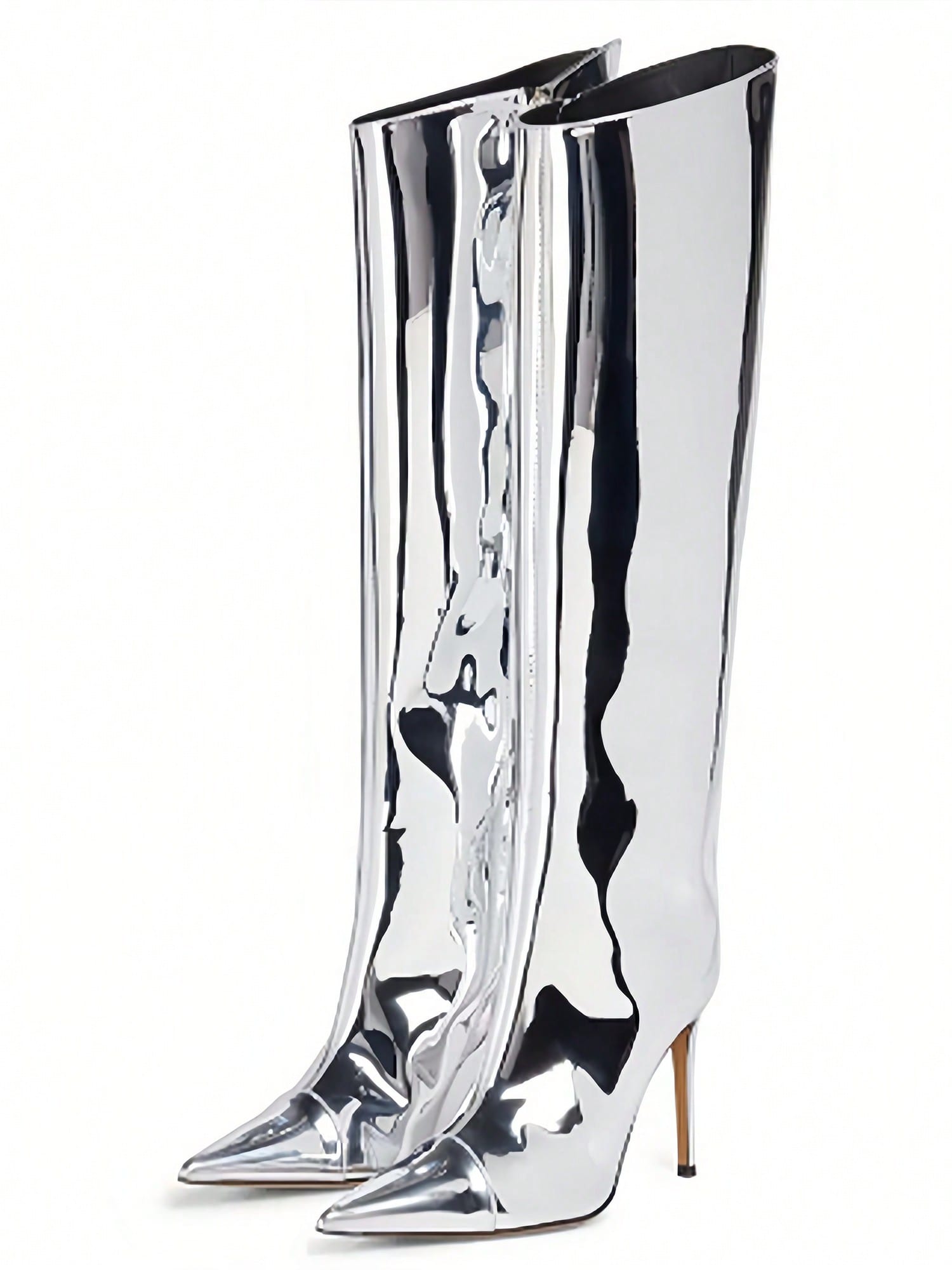 In Silver Women Knee-High Boots