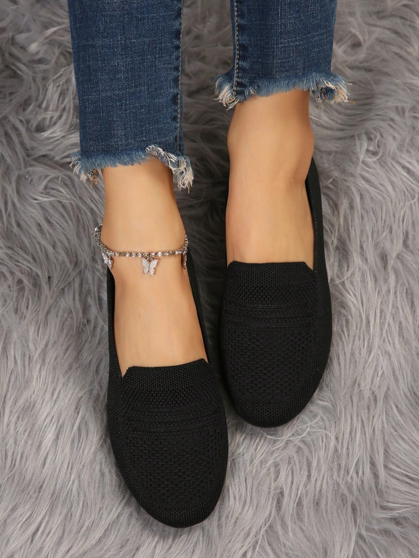 In Black Women Flats