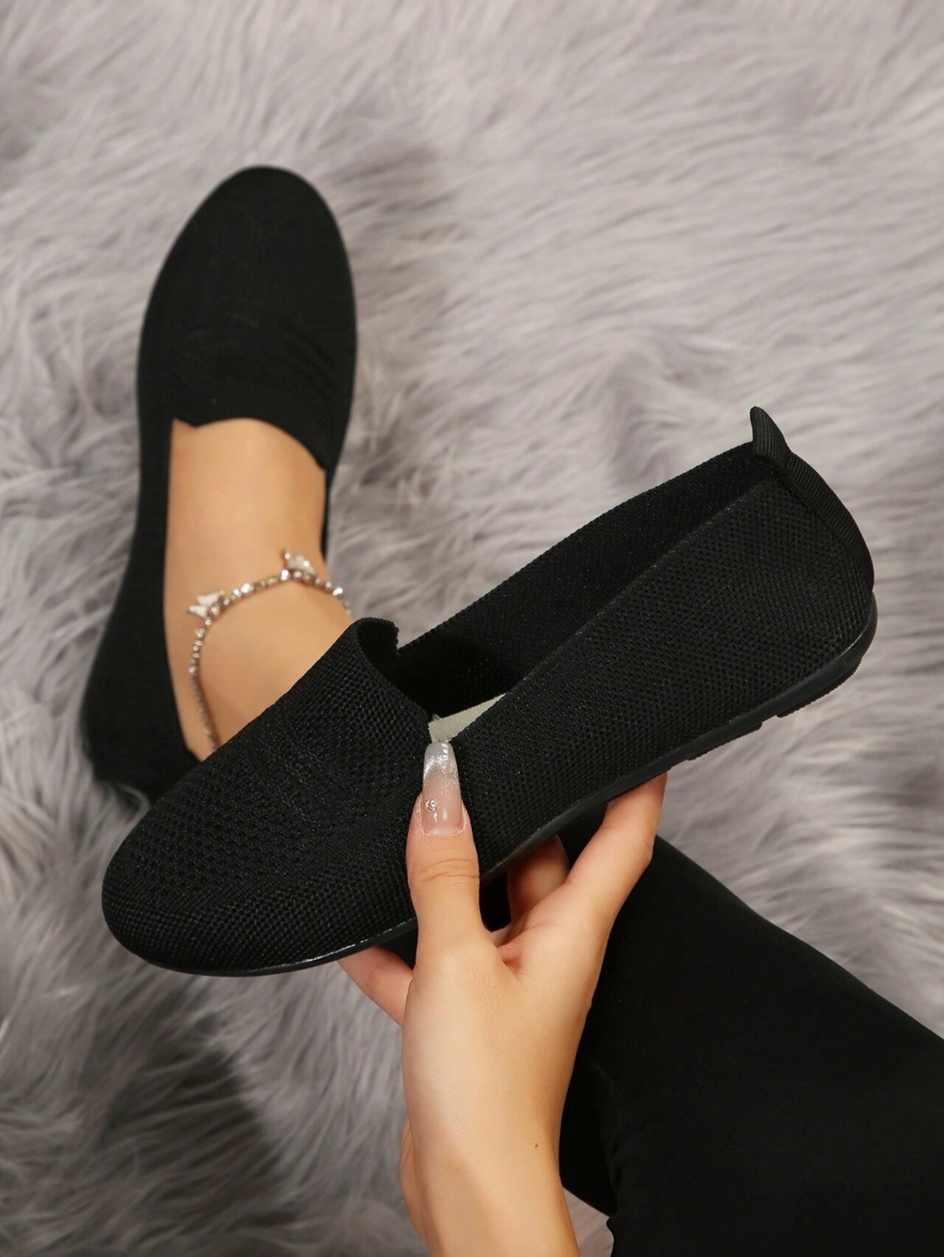 In Black Women Flats