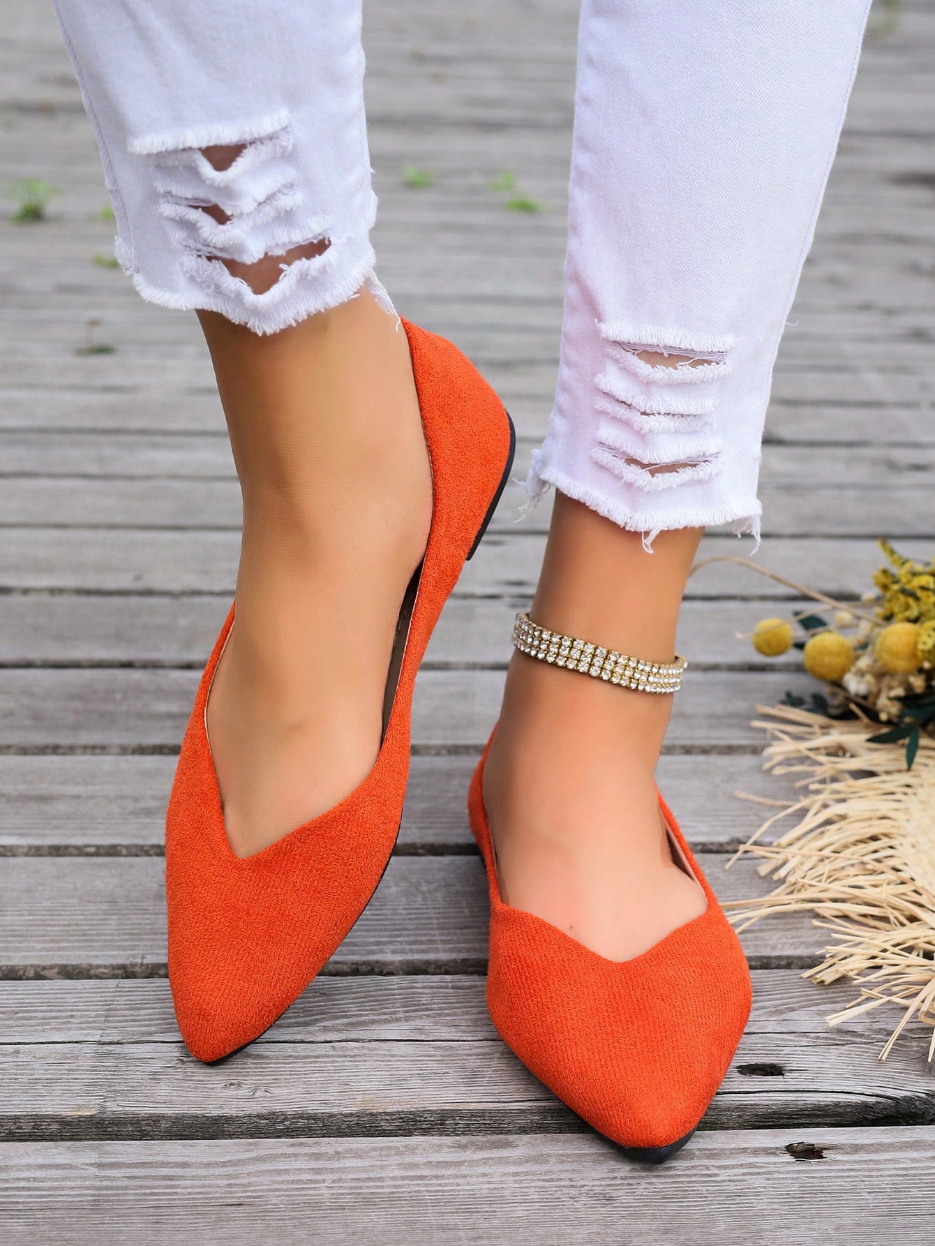 In Orange Women Flats