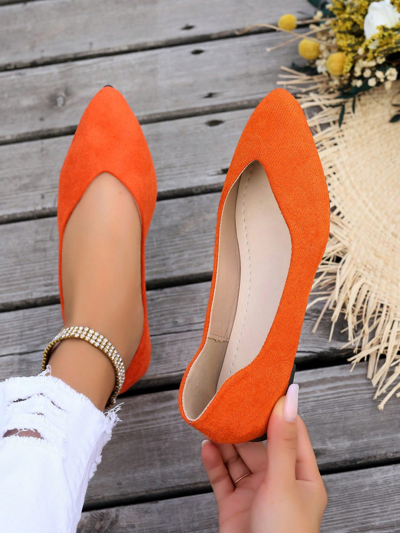 In Orange Women Flats