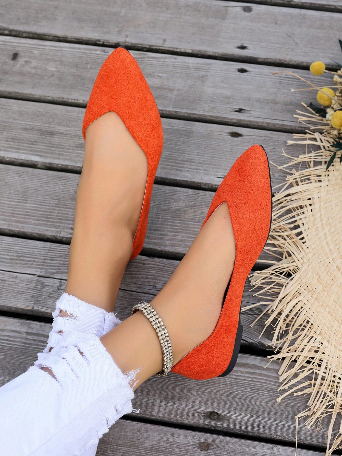 In Orange Women Flats