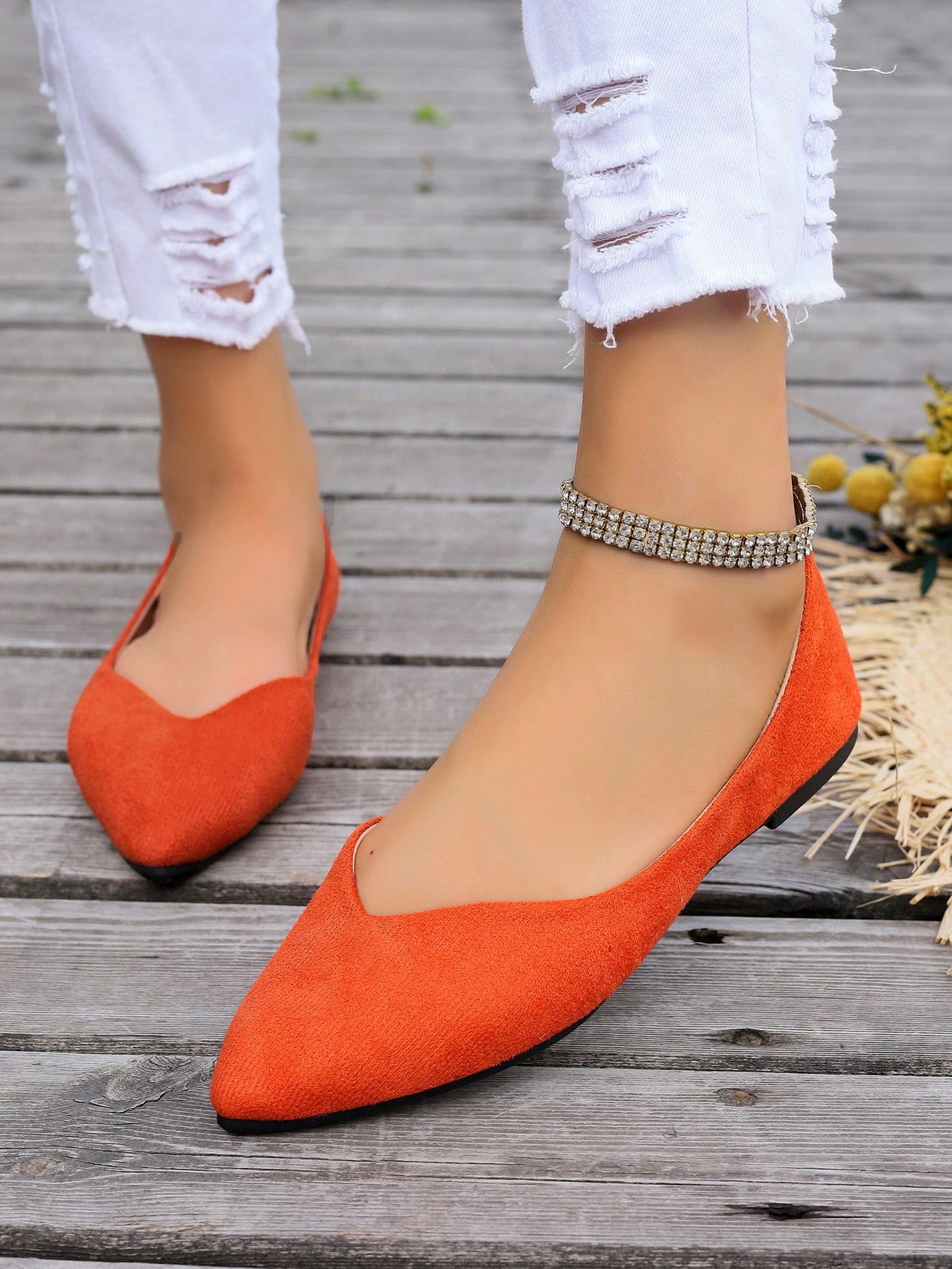 In Orange Women Flats