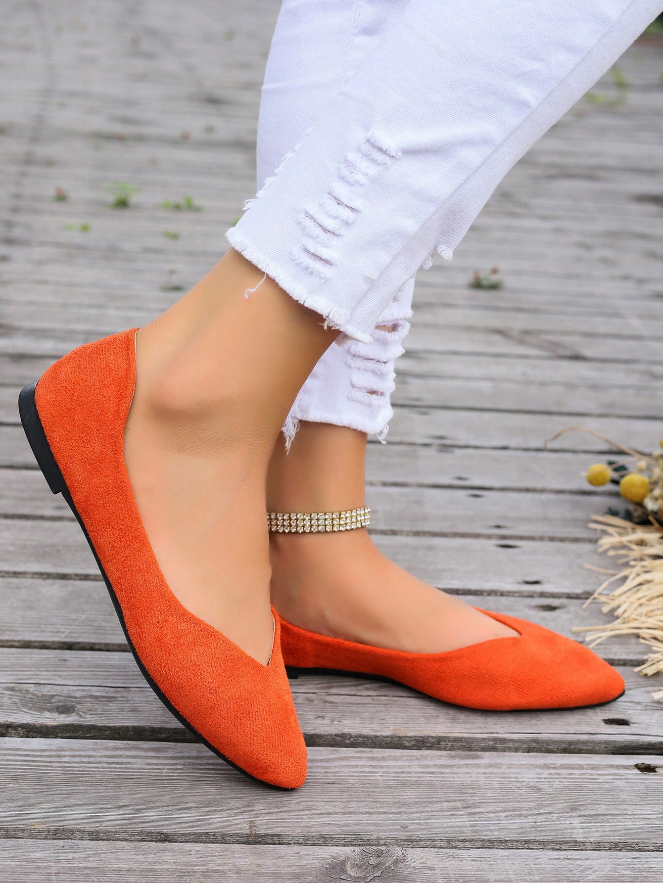 In Orange Women Flats