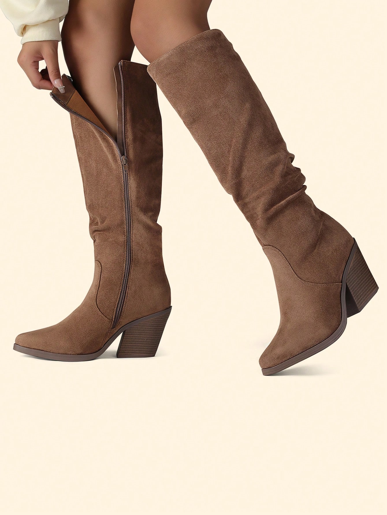 In Khaki Women Fashion Boots