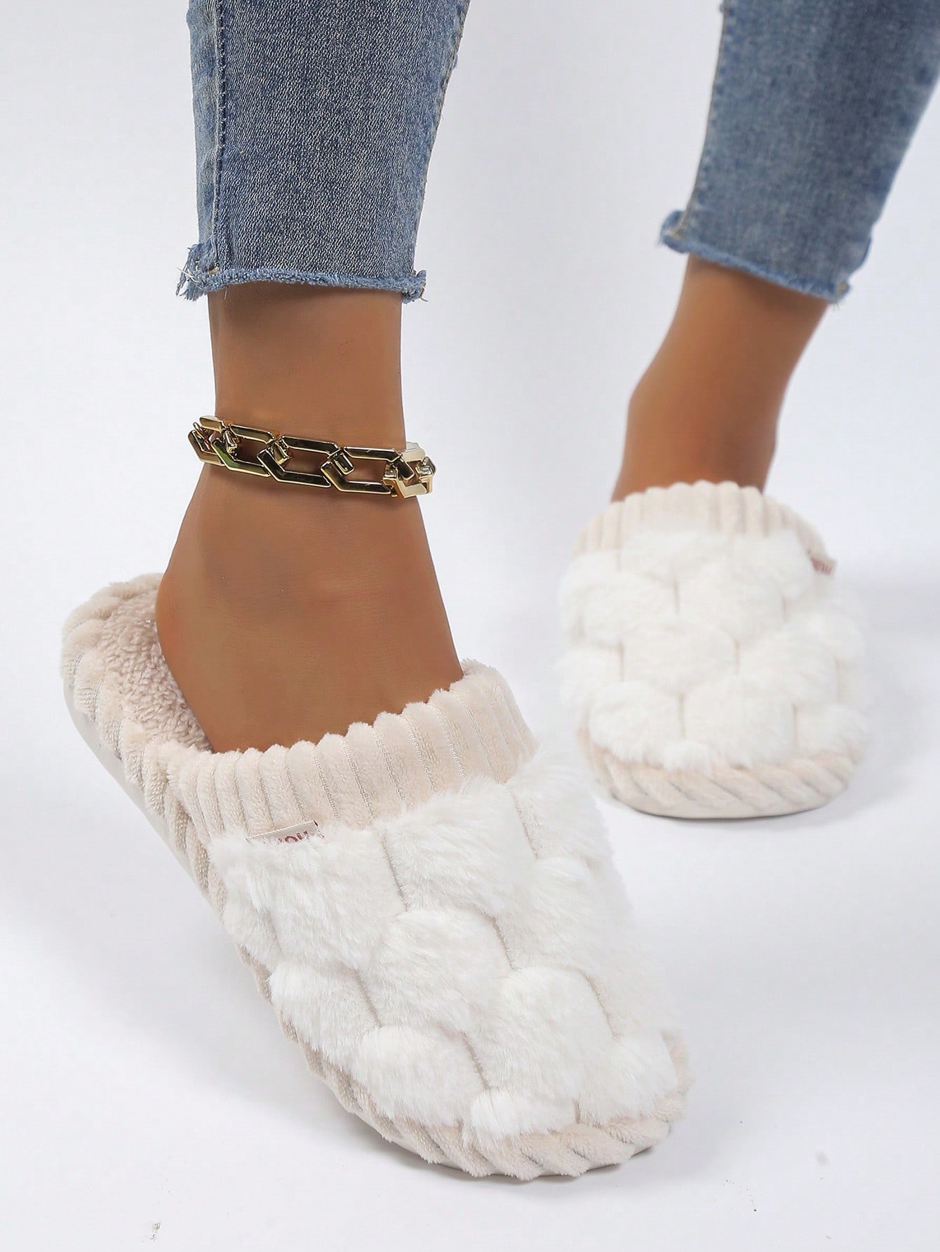 In Beige Women Home Slippers