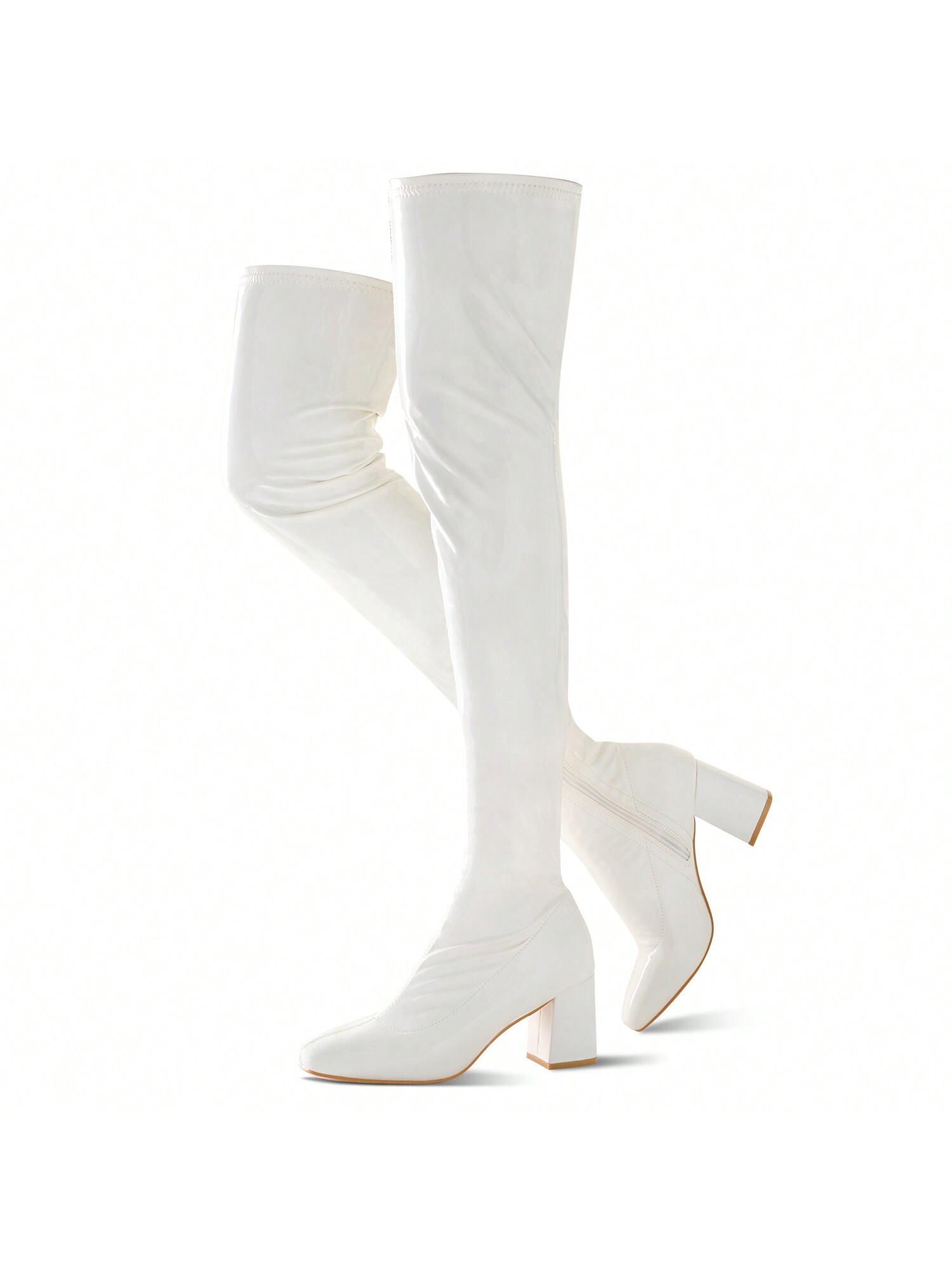 In White Women Over-the-Knee Boots