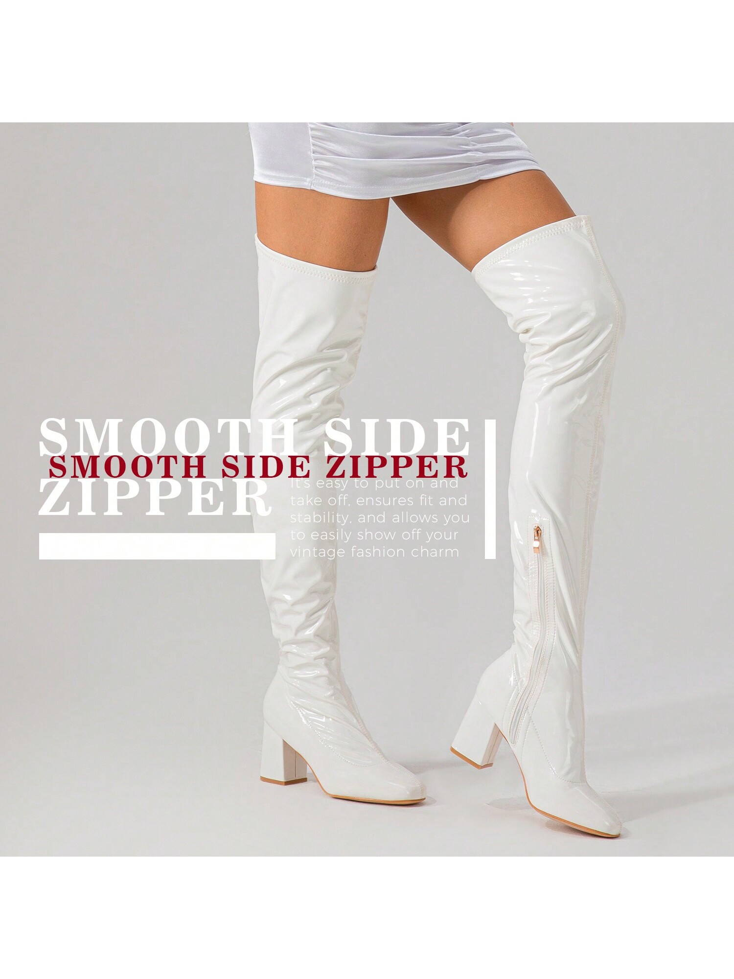 In White Women Over-the-Knee Boots