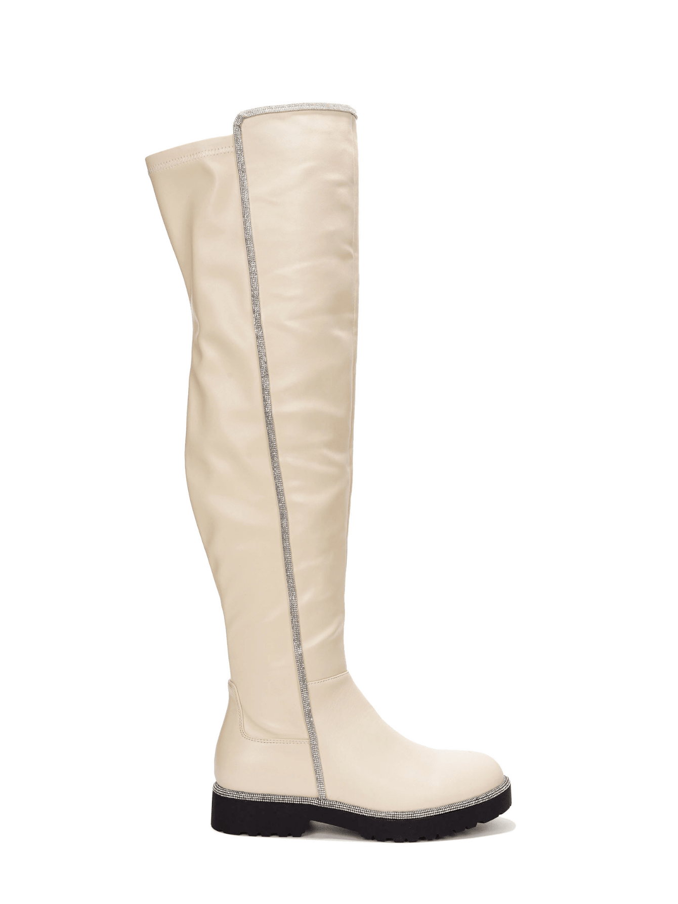 In White Women Over-the-Knee Boots