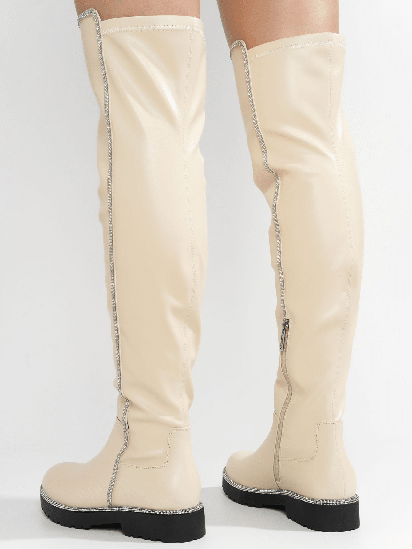 In White Women Over-the-Knee Boots