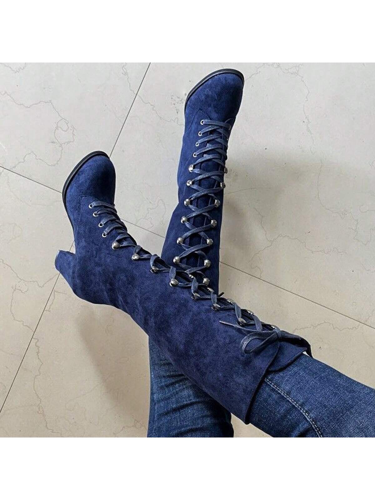 In Blue Women Mid-Calf Boots