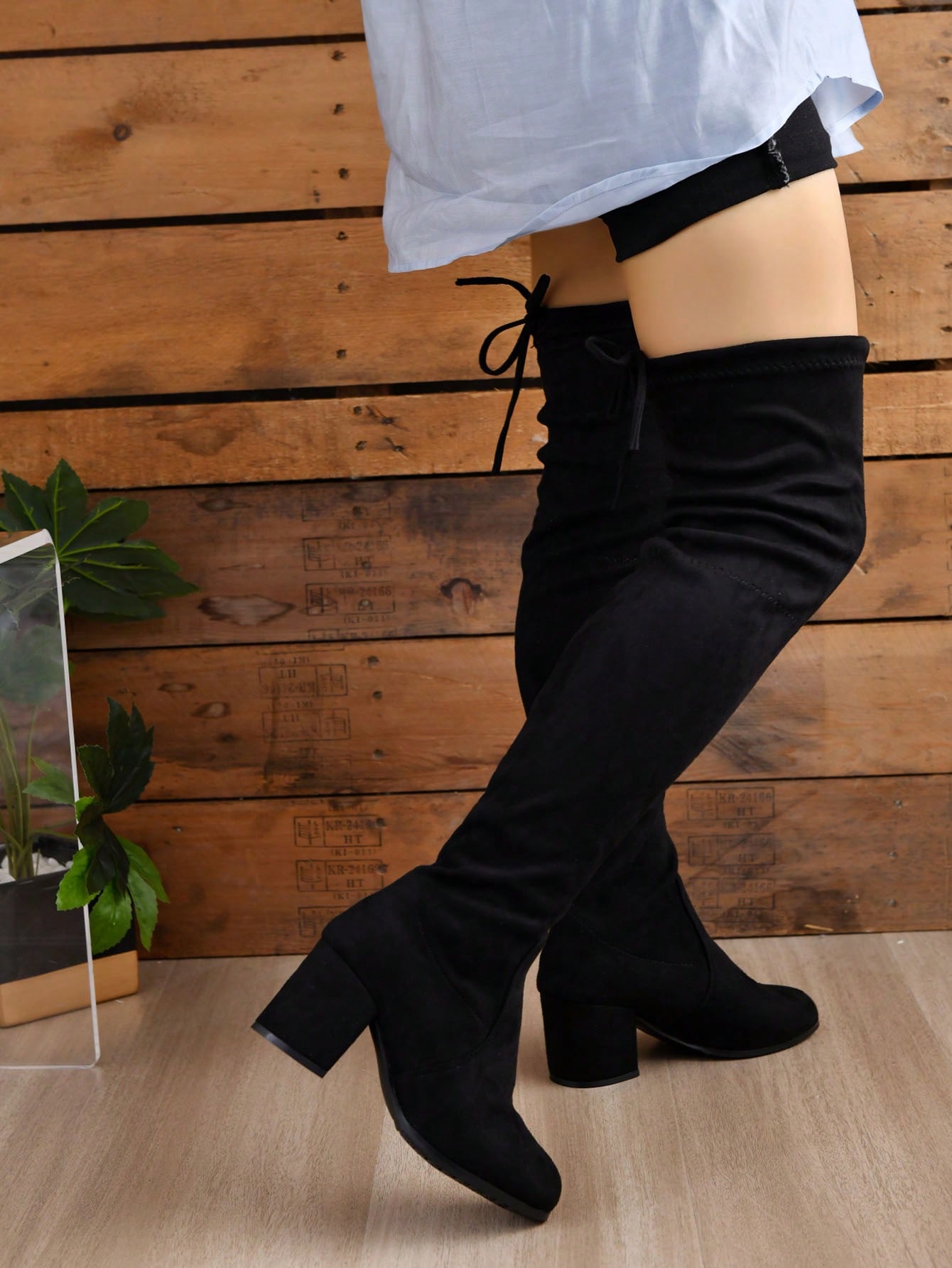 In Black Women Over-the-Knee Boots