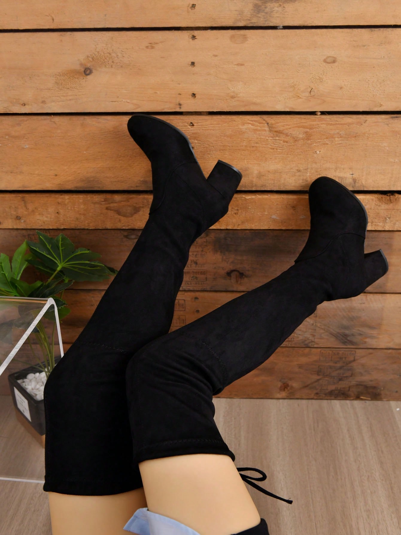 In Black Women Over-the-Knee Boots