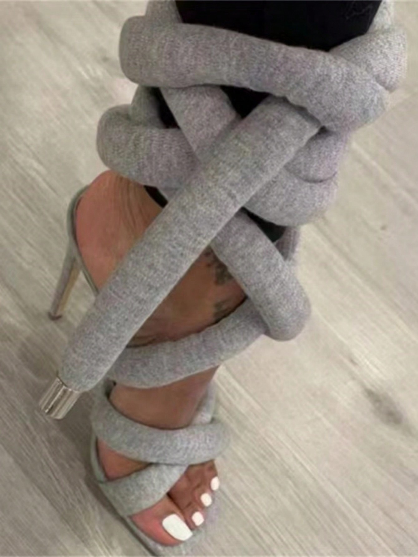 In Grey Women Heeled Sandals