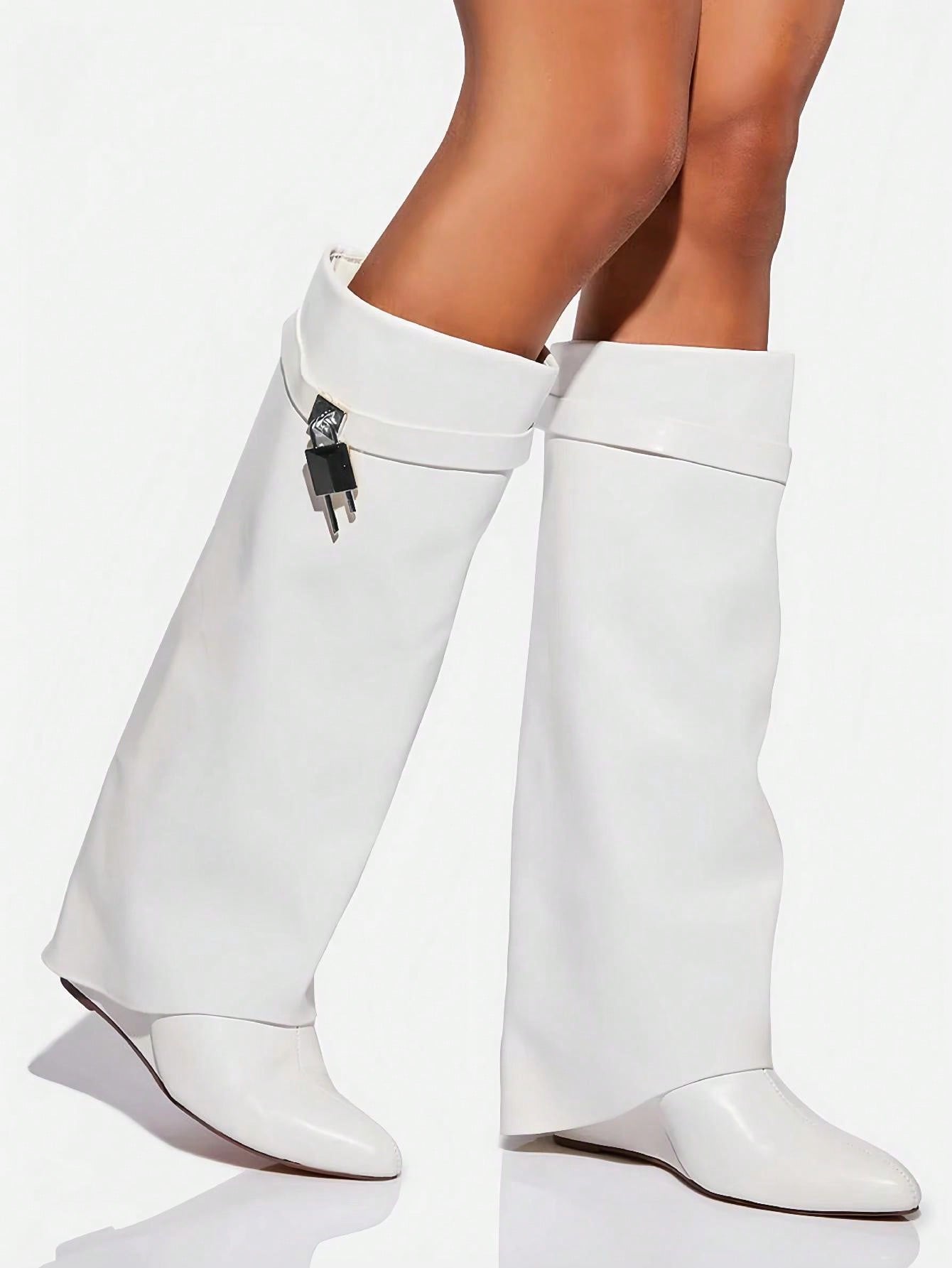 In White Women Knee-High Boots