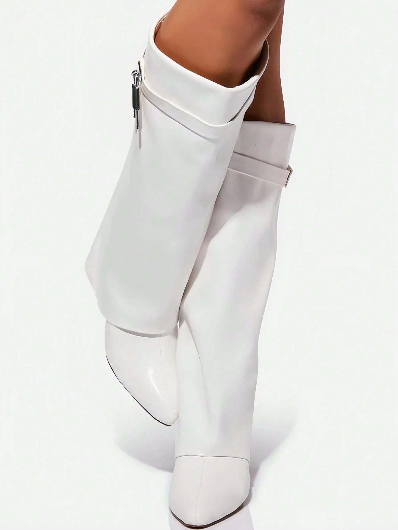 In White Women Knee-High Boots